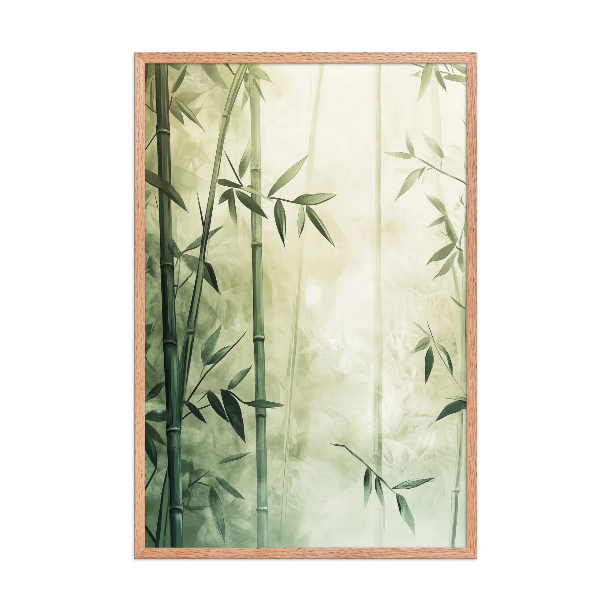 enhanced-matte-paper-framed-poster-in-red-oak-24x36-front-68f925ef84627.jpg Whispering Bamboo Forest — Japandi Nature Botanical Wall Decor — Framed Poster - Image 12