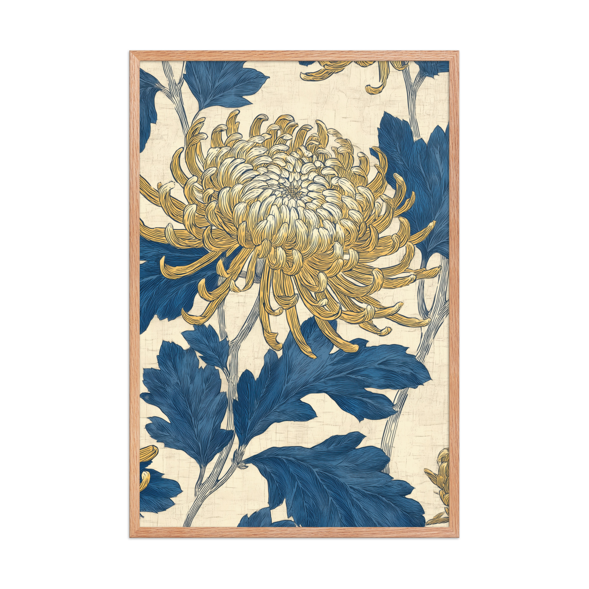 enhanced-matte-paper-framed-poster-in-red-oak-24x36-front-68f9c2d914ea5.jpg Chrysanthemum Pattern — Botanical Wall Art — Framed Poster - Image 14