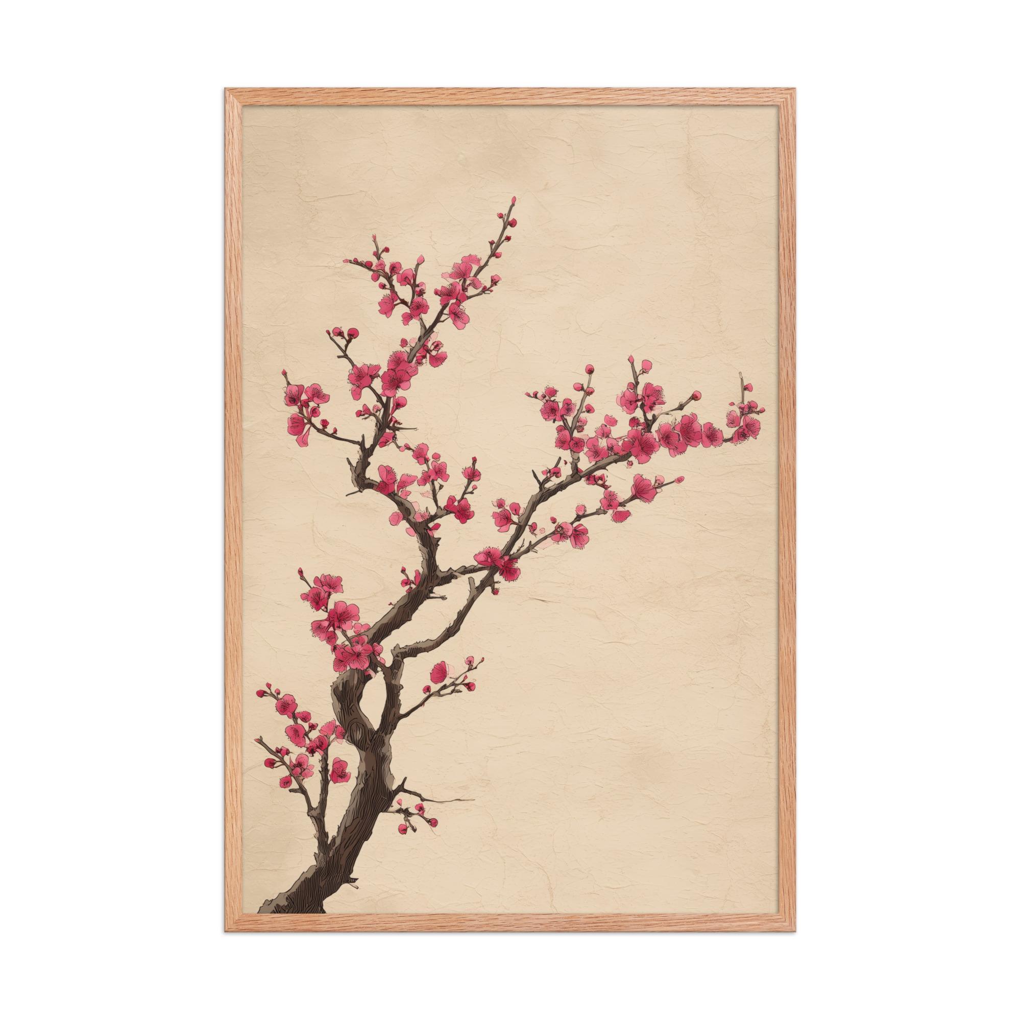 enhanced-matte-paper-framed-poster-in-red-oak-24x36-front-68f9c4a5c5876.jpg Plum Blossom Branch — Japanese Ink Illustration Wall Decor — Framed Poster - Image 14
