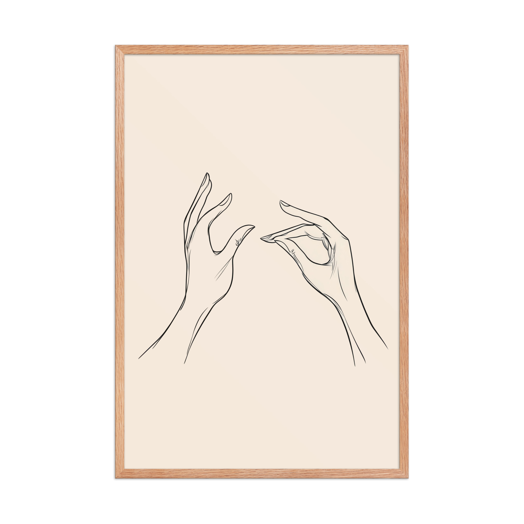 enhanced-matte-paper-framed-poster-in-red-oak-24x36-front-68f9c51ae40ab.jpg Gyan Mudra Hands — Minimal Line Wall Art — Framed Poster - Image 16