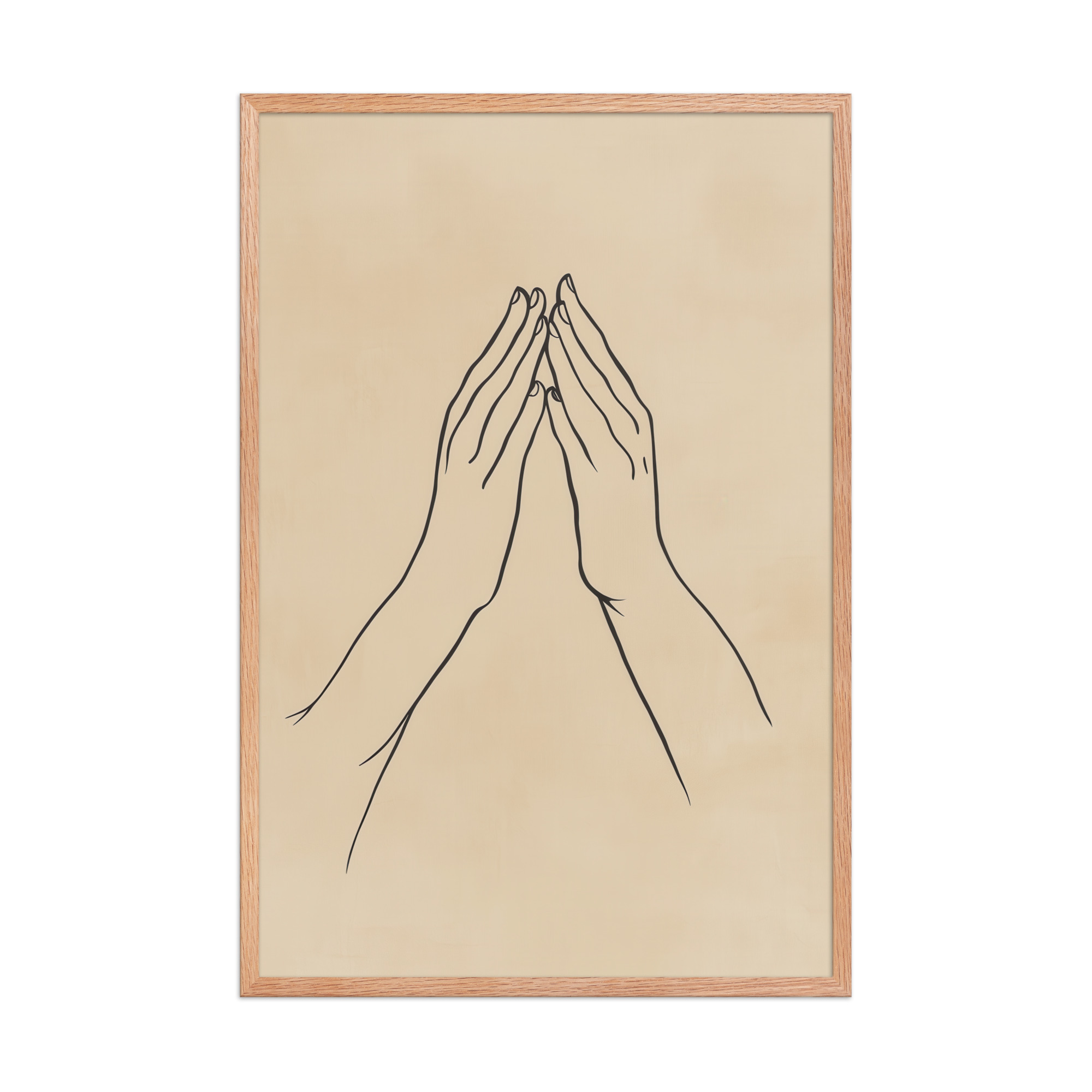 enhanced-matte-paper-framed-poster-in-red-oak-24x36-front-68f9c77c720aa.jpg Gyan Mudra Hands — Minimal Gesture Yoga Line Wall Decor — Framed Poster - Image 14