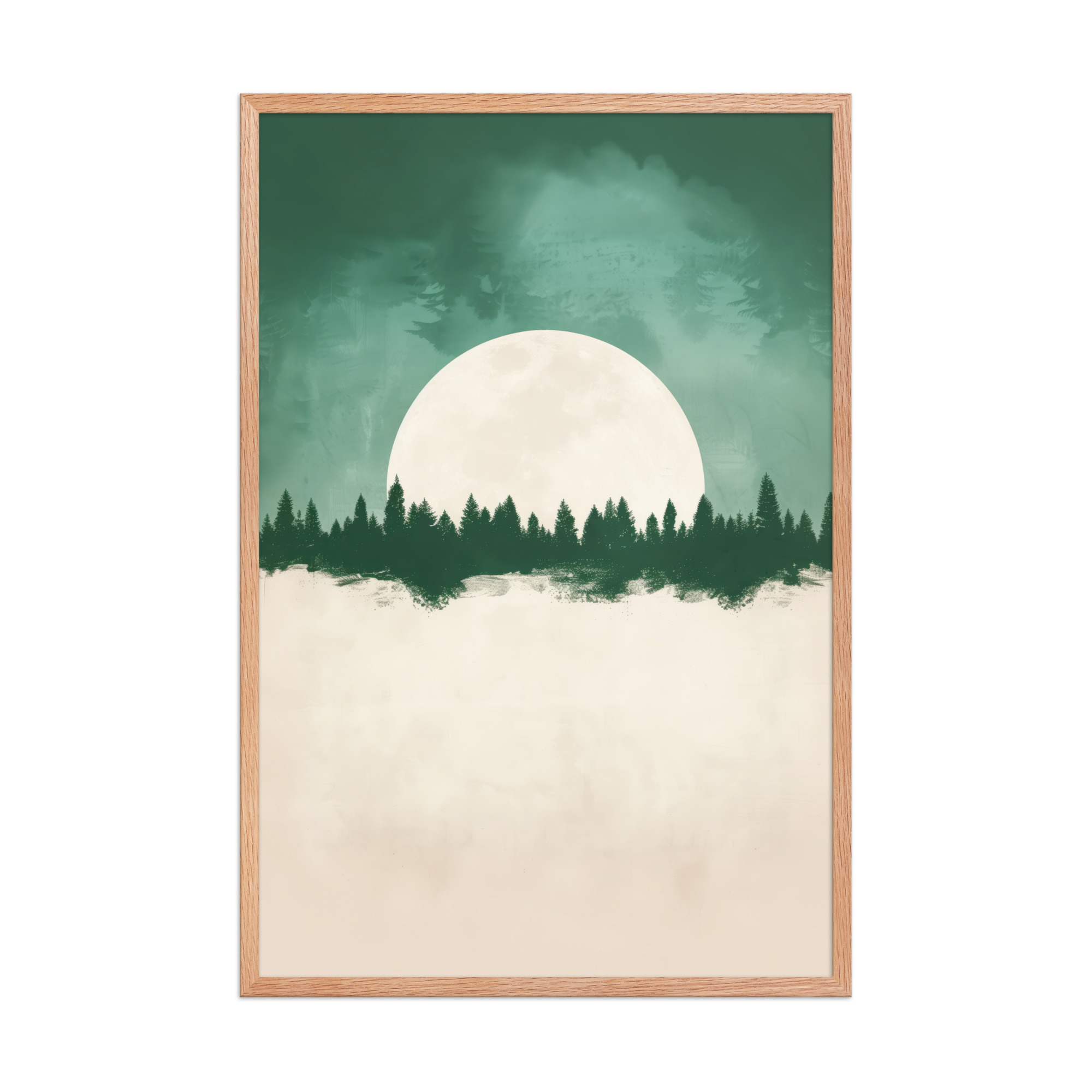 enhanced-matte-paper-framed-poster-in-red-oak-24x36-front-68f9fe4f64e0e.jpg Forest Glow Under a Full Moon — Minimal Landscape Wall Decor — Framed Poster - Image 14