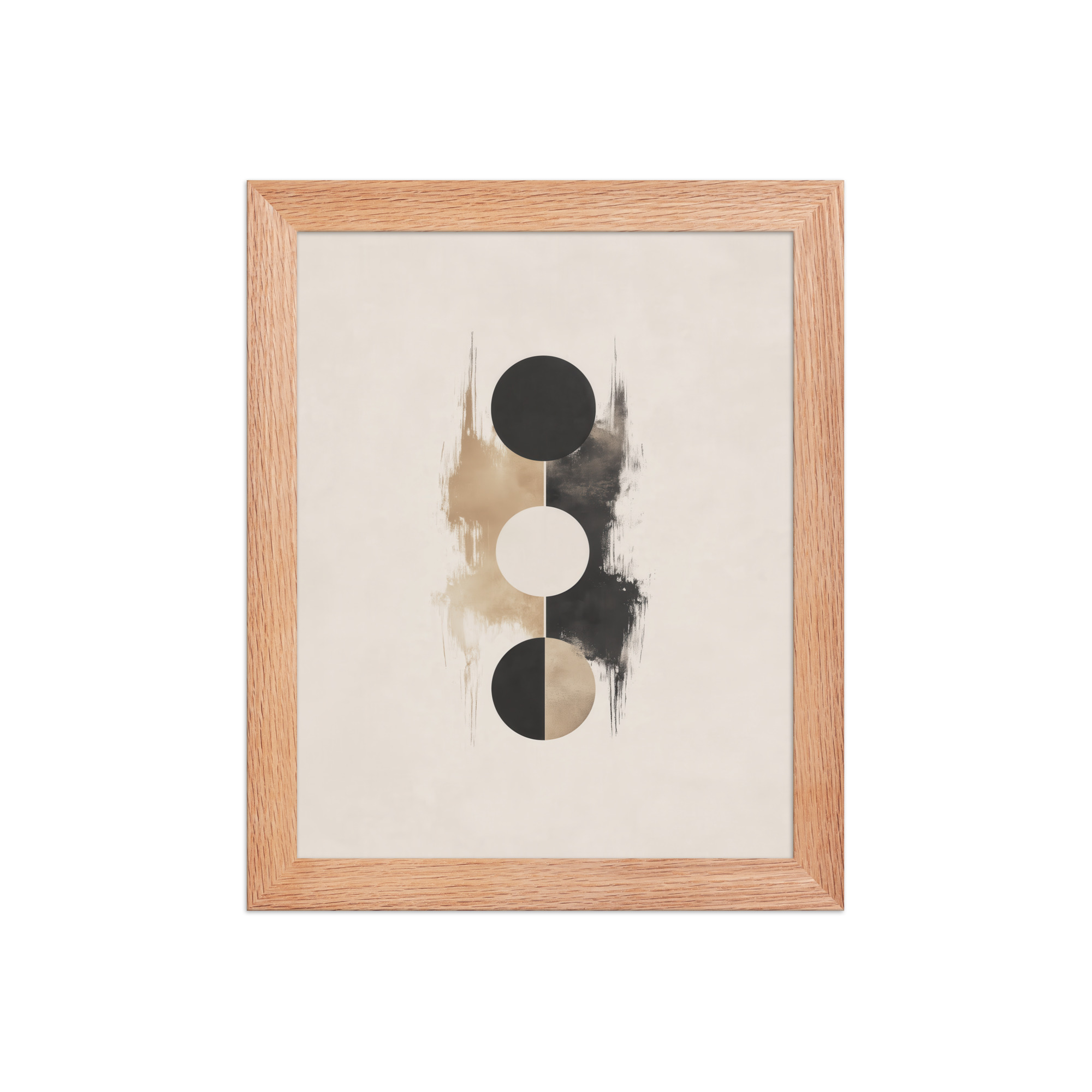 enhanced-matte-paper-framed-poster-in-red-oak-8x10-front-68f896b826207.jpg Japandi Balance — Minimal Geometric Circles in Warm Neutrals Wall Art — Framed Poster - Image 8