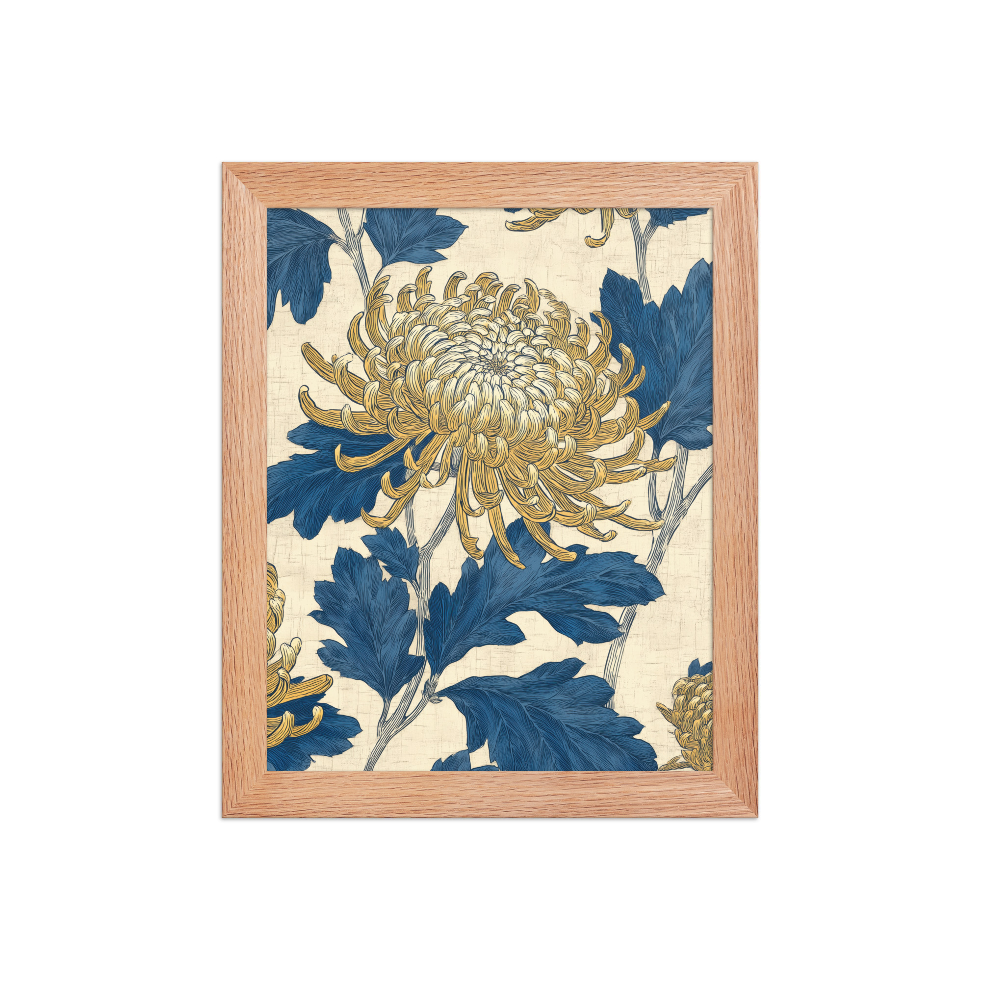 enhanced-matte-paper-framed-poster-in-red-oak-8x10-front-68f9c2d914b9e.jpg Chrysanthemum Pattern — Botanical Wall Art — Framed Poster - Image 8