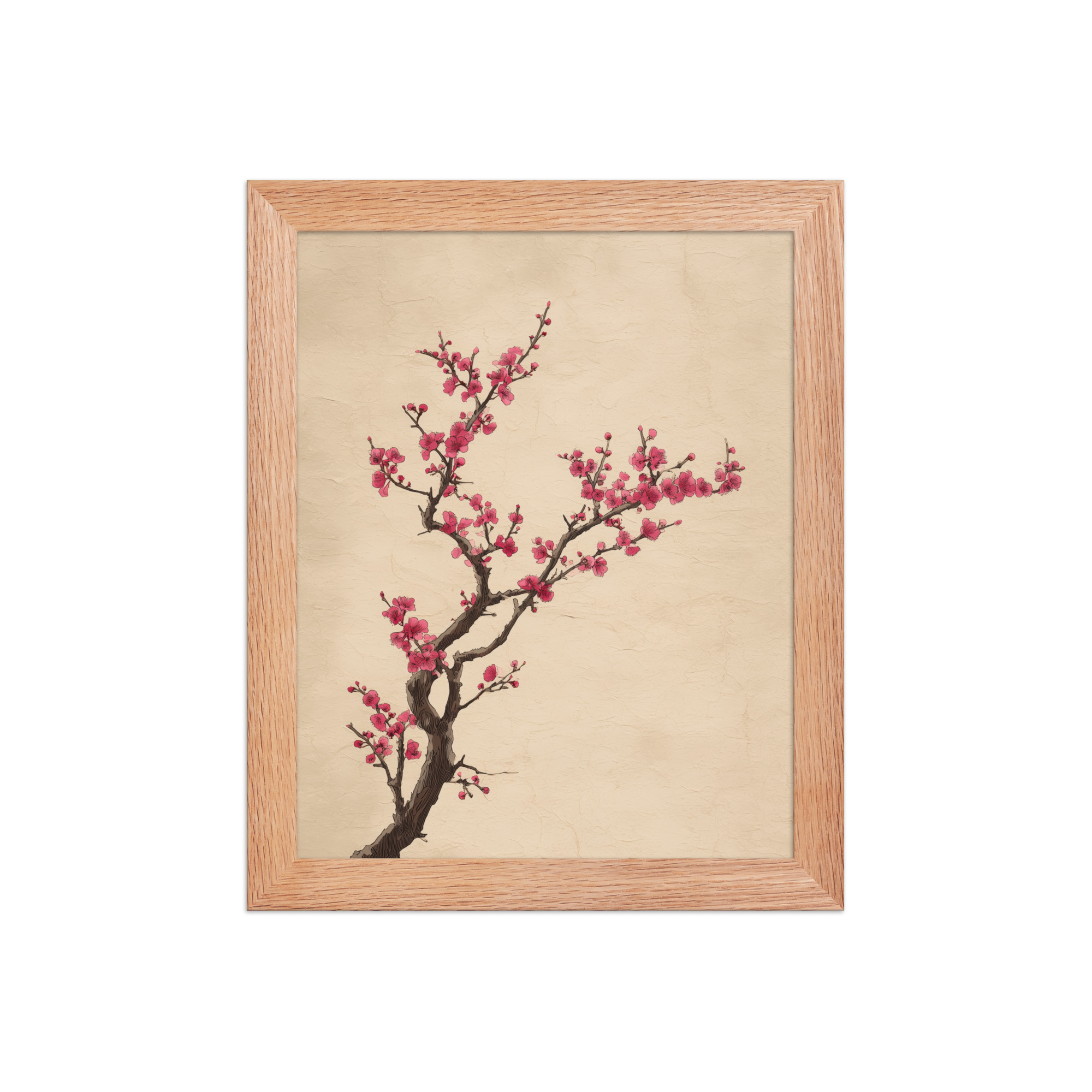 enhanced-matte-paper-framed-poster-in-red-oak-8x10-front-68f9c4a5c556a.jpg Plum Blossom Branch — Japanese Ink Illustration Wall Decor — Framed Poster - Image 8