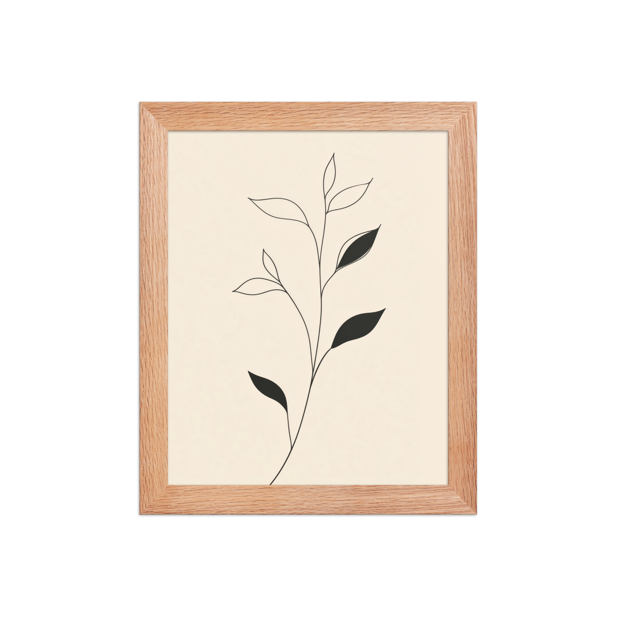 enhanced-matte-paper-framed-poster-in-red-oak-8x10-front-68f9c6992b73a.jpg Contrast in Nature — Minimalist Botanical Line Art — Framed Poster - Image 8