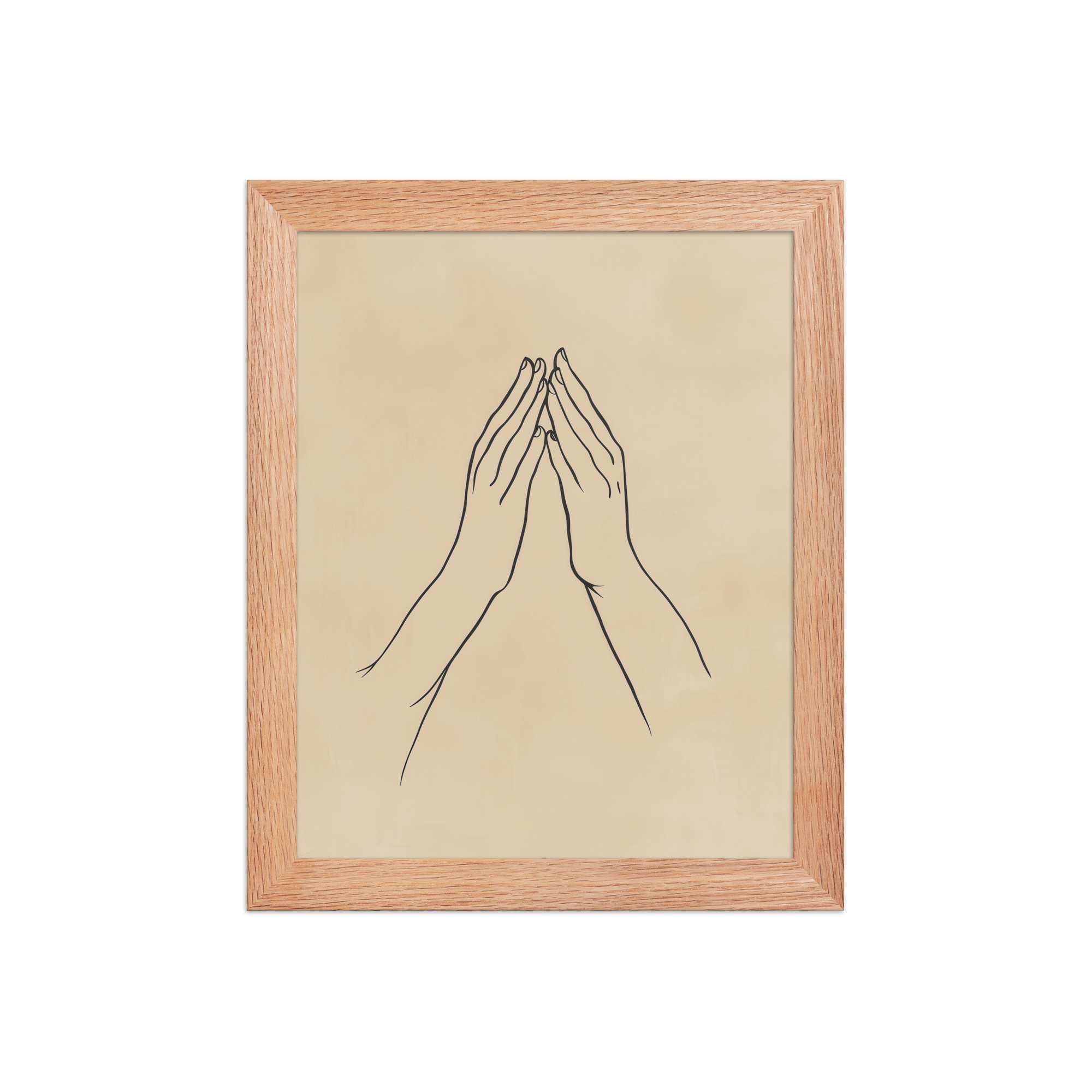 enhanced-matte-paper-framed-poster-in-red-oak-8x10-front-68f9c77c71daf.jpg Gyan Mudra Hands — Minimal Gesture Yoga Line Wall Decor — Framed Poster - Image 8