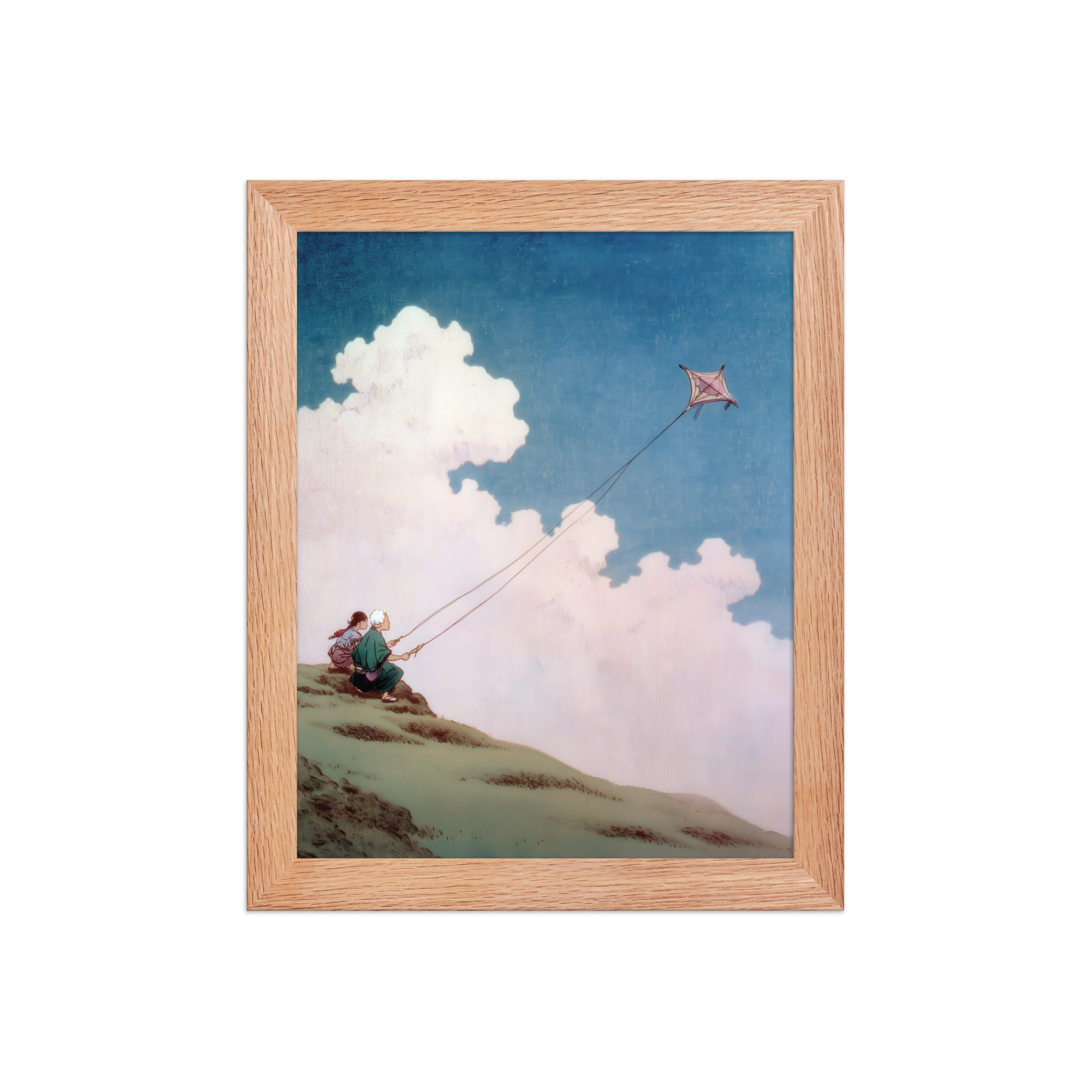 enhanced-matte-paper-framed-poster-in-red-oak-8x10-front-68f9f68a5208e.jpg Flying Lessons in the Sky – Ukiyo-e Wall Art Print – Framed Poster - Image 6