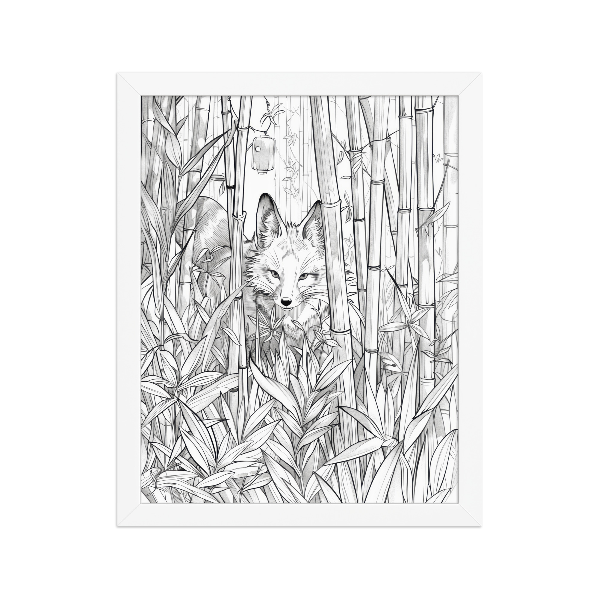 enhanced-matte-paper-framed-poster-in-white-11x14-front-68f903bc15ef3.jpg Fox Spirit in Bamboo Forest — Fox Among Bamboo Wall Decor — Framed Poster - Image 18