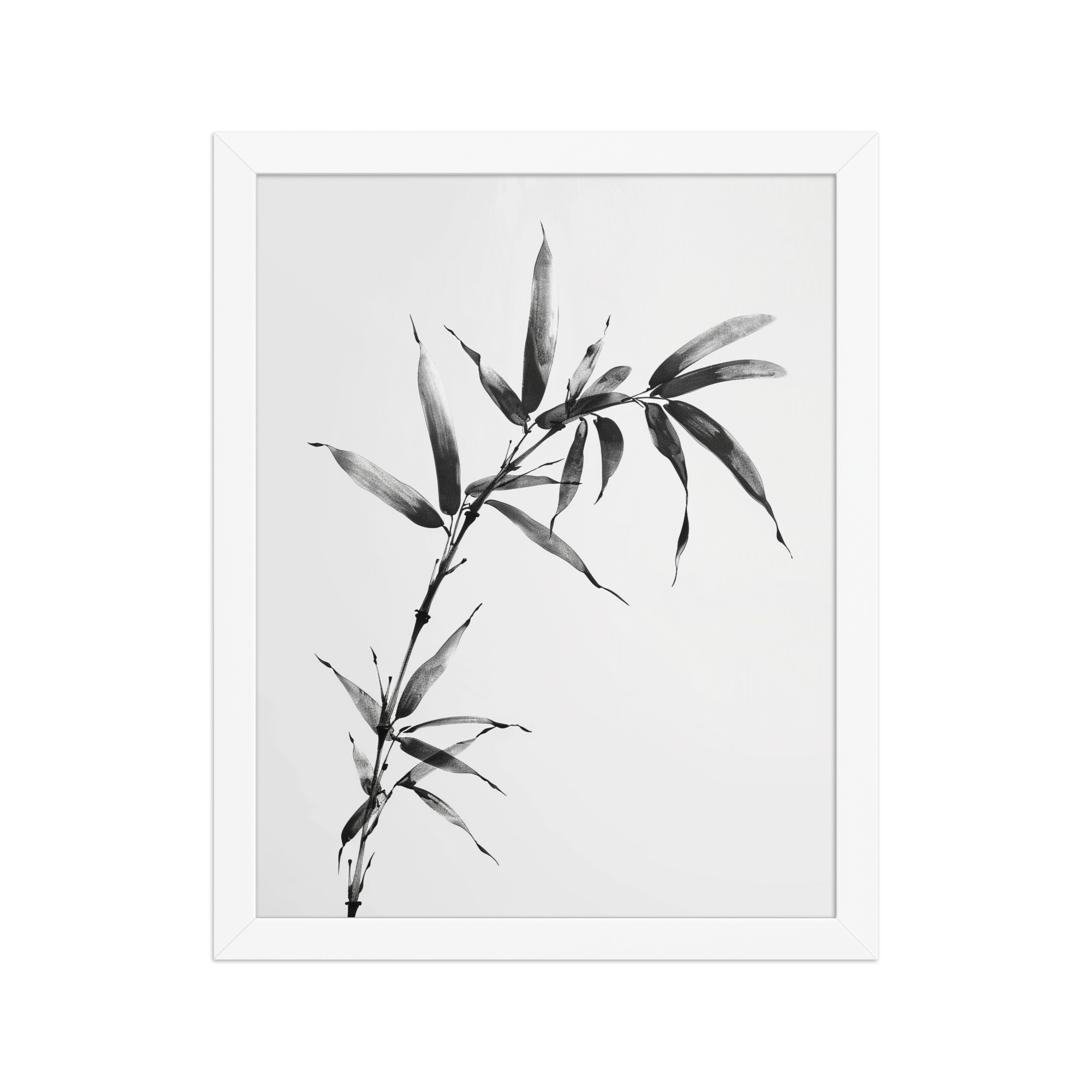 enhanced-matte-paper-framed-poster-in-white-11x14-front-68f921a999686.jpg Minimalist Bamboo — Sumi-e Black Ink Wall Art — Framed Poster - Image 14