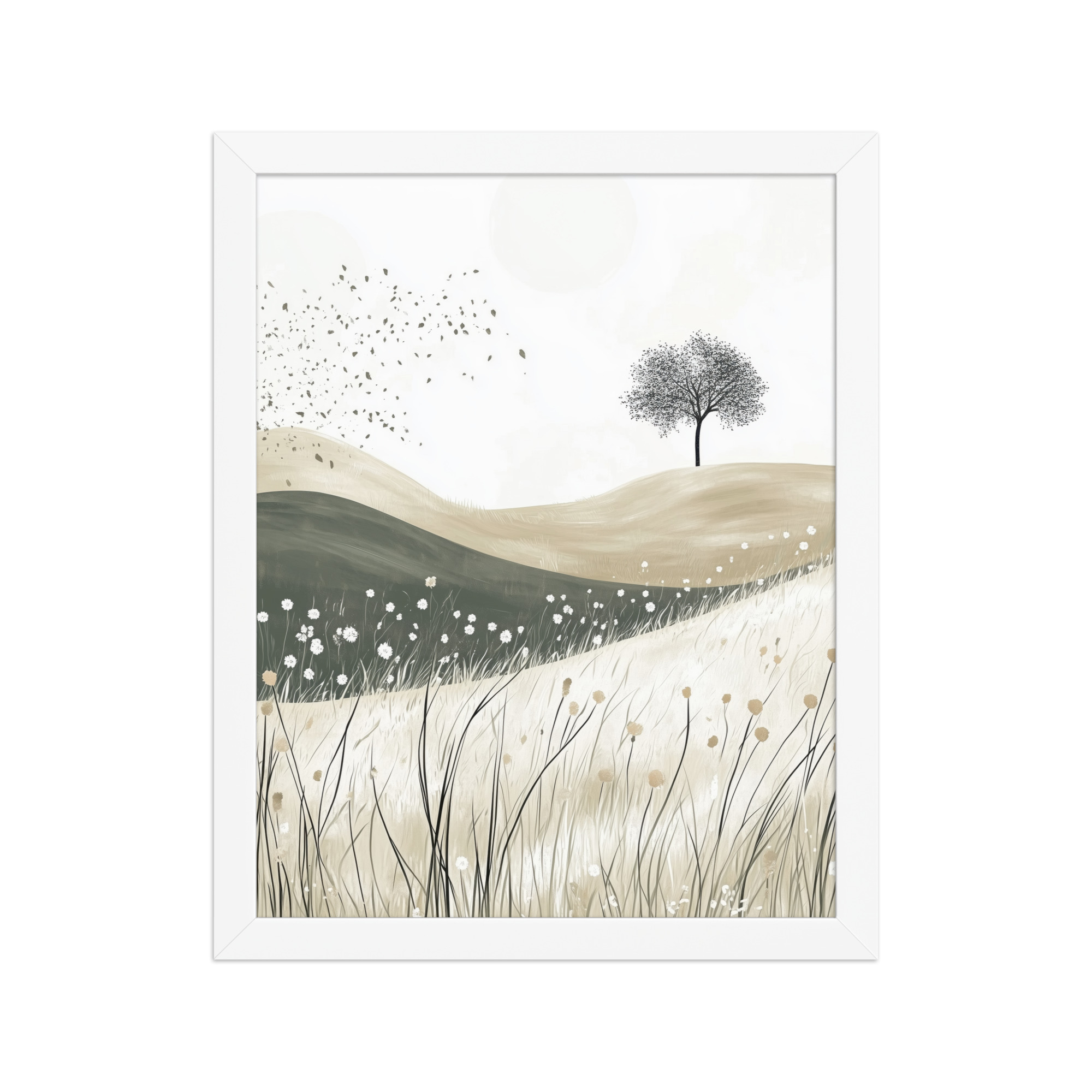 enhanced-matte-paper-framed-poster-in-white-11x14-front-68f92361894ab.jpg Still Horizons — Neutral Minimalist Landscape Wall Art — Framed Poster - Image 15