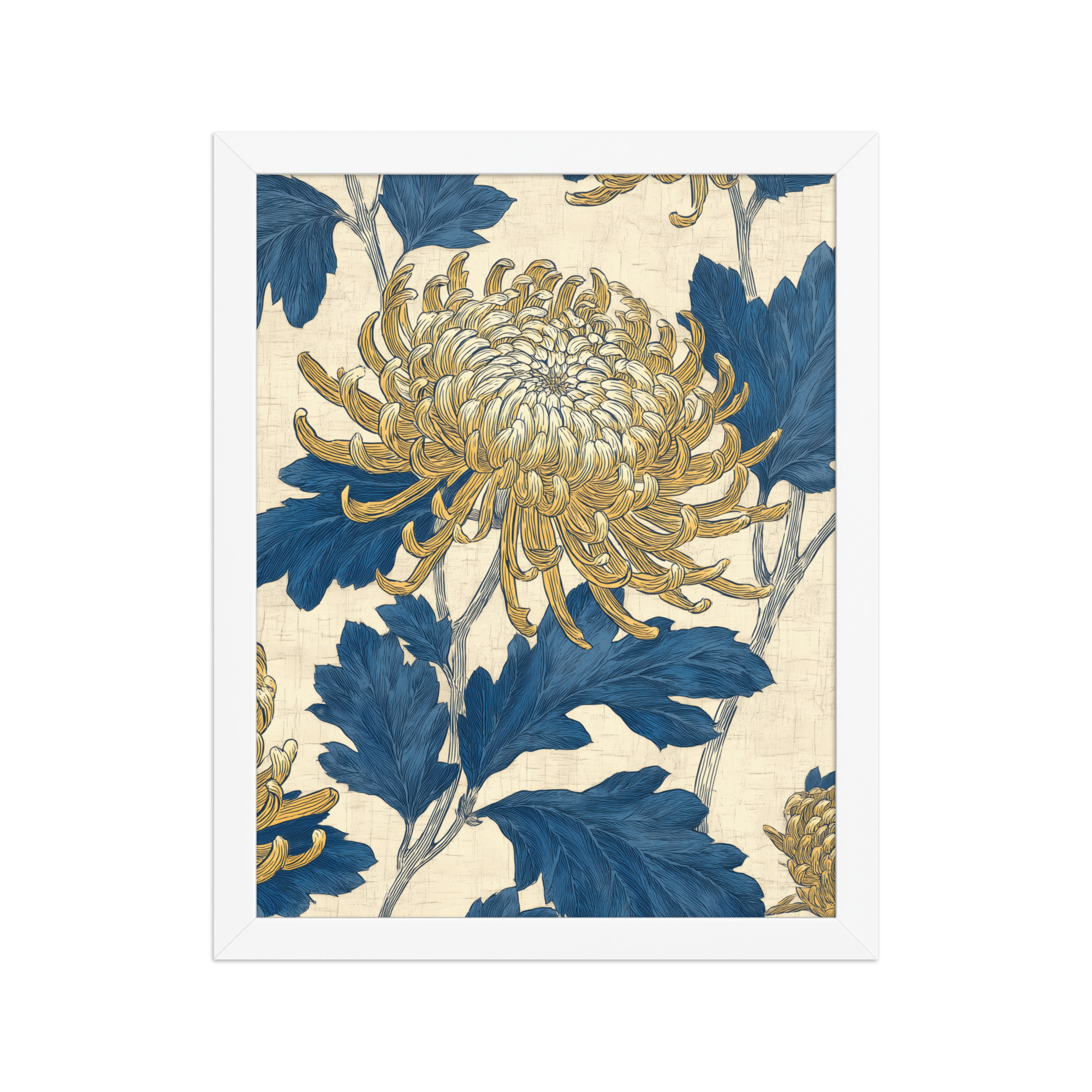enhanced-matte-paper-framed-poster-in-white-11x14-front-68f9c2d914fd1.jpg Chrysanthemum Pattern — Botanical Wall Art — Framed Poster - Image 16
