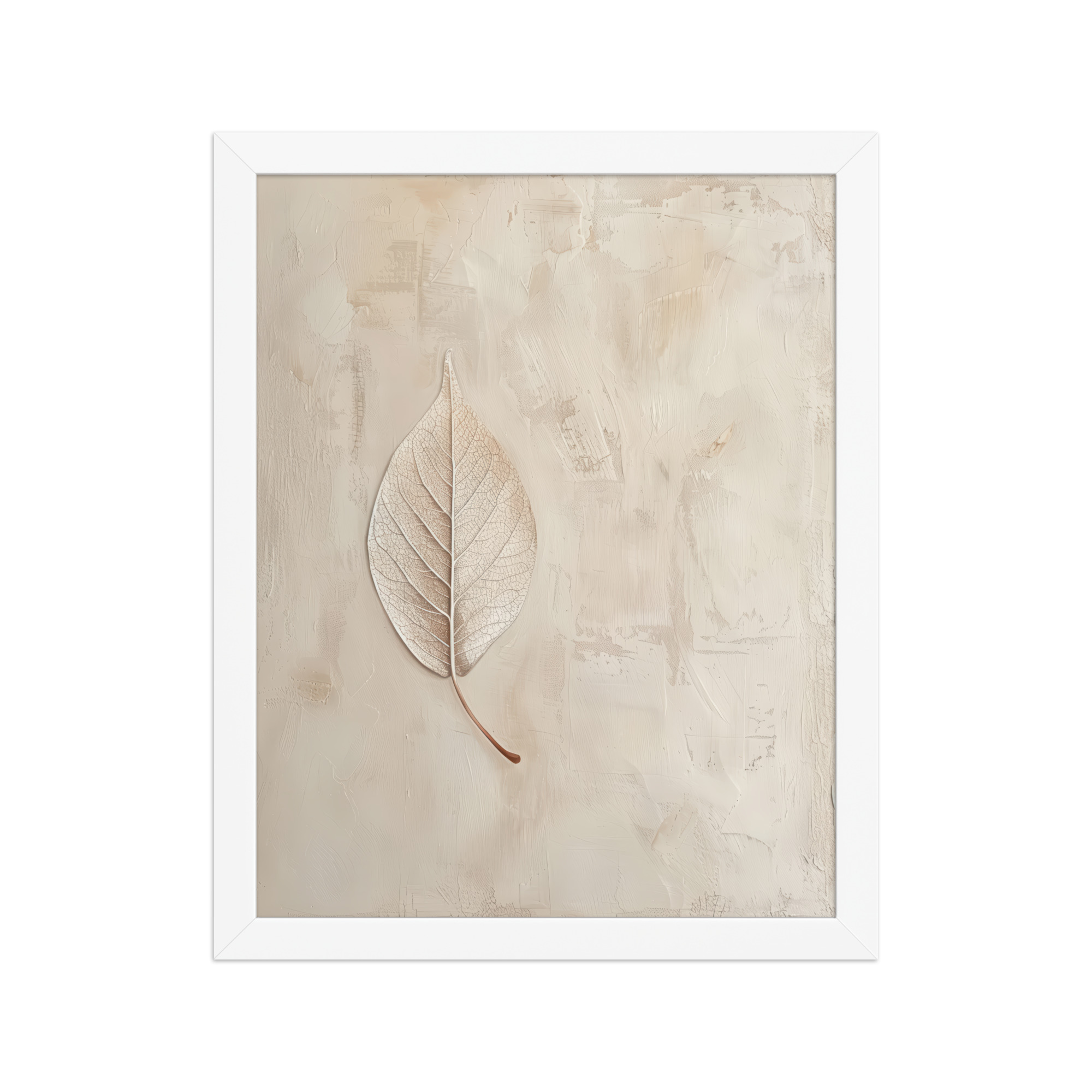 enhanced-matte-paper-framed-poster-in-white-11x14-front-68f9c345b3be9.jpg Wabi-Sabi Leaf II — Neutral Textured Botanical Wall Art — Framed Poster - Image 18