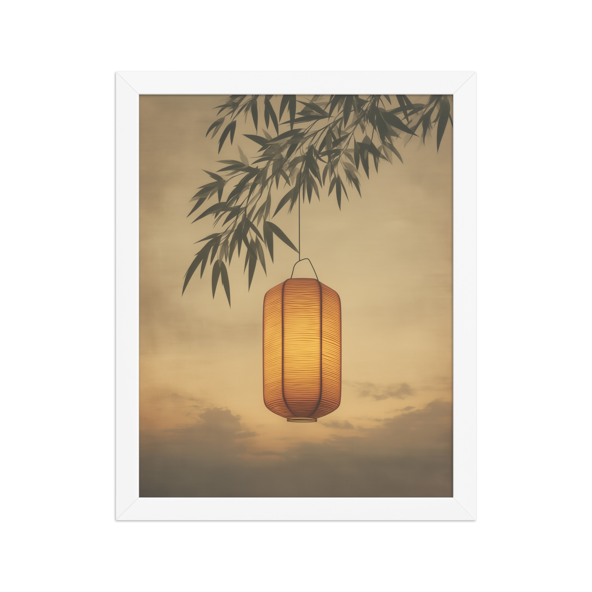 enhanced-matte-paper-framed-poster-in-white-11x14-front-68f9cb4c47633.jpg Lantern Glow — Japanese Lantern Minimal Wall Decor — Framed Poster - Image 15