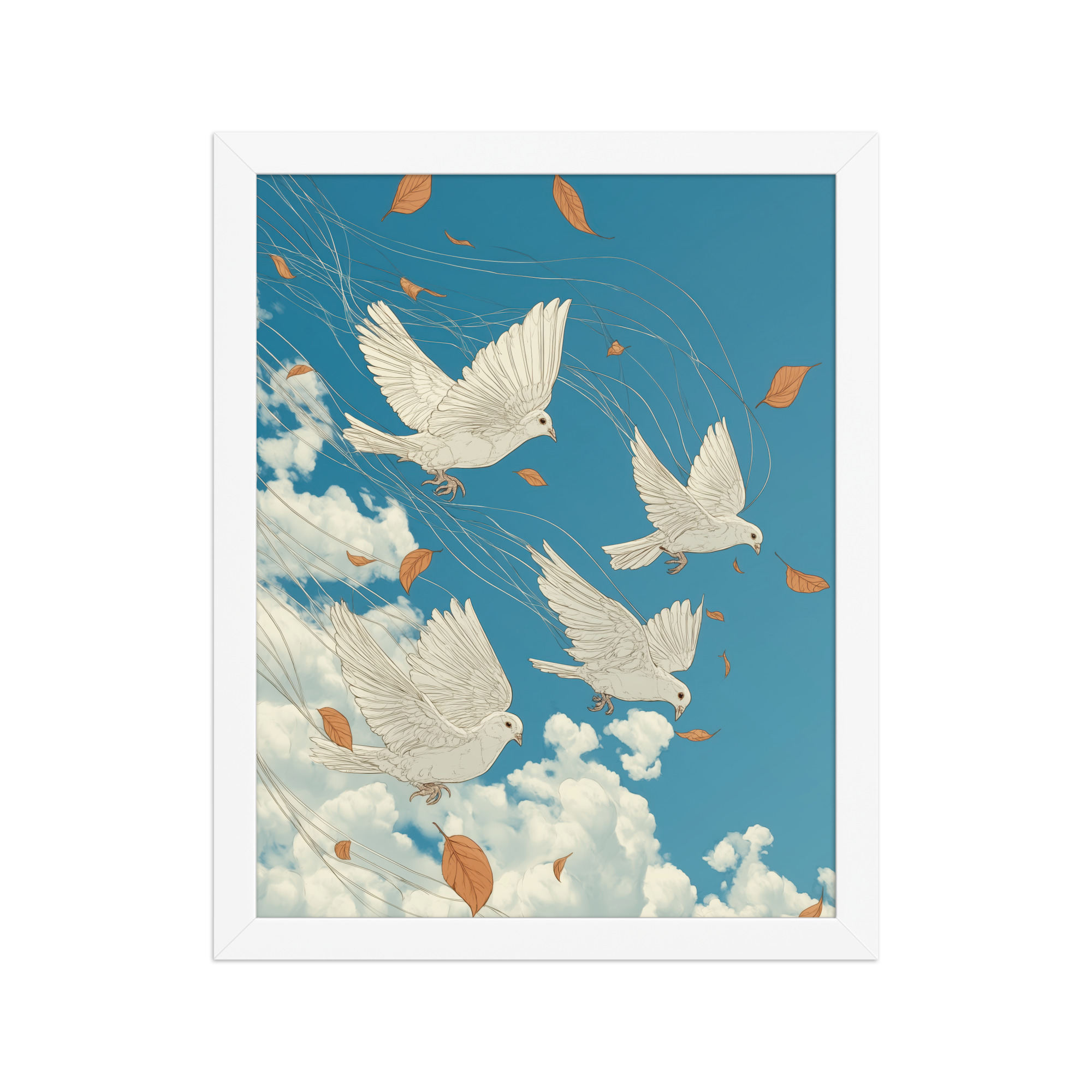 enhanced-matte-paper-framed-poster-in-white-11x14-front-68f9f7504ec74.jpg White Doves in Wind (Hokusai) – Autumn Leaves in Flight Ukiyo-e Wall Decor – Framed Poster - Image 13