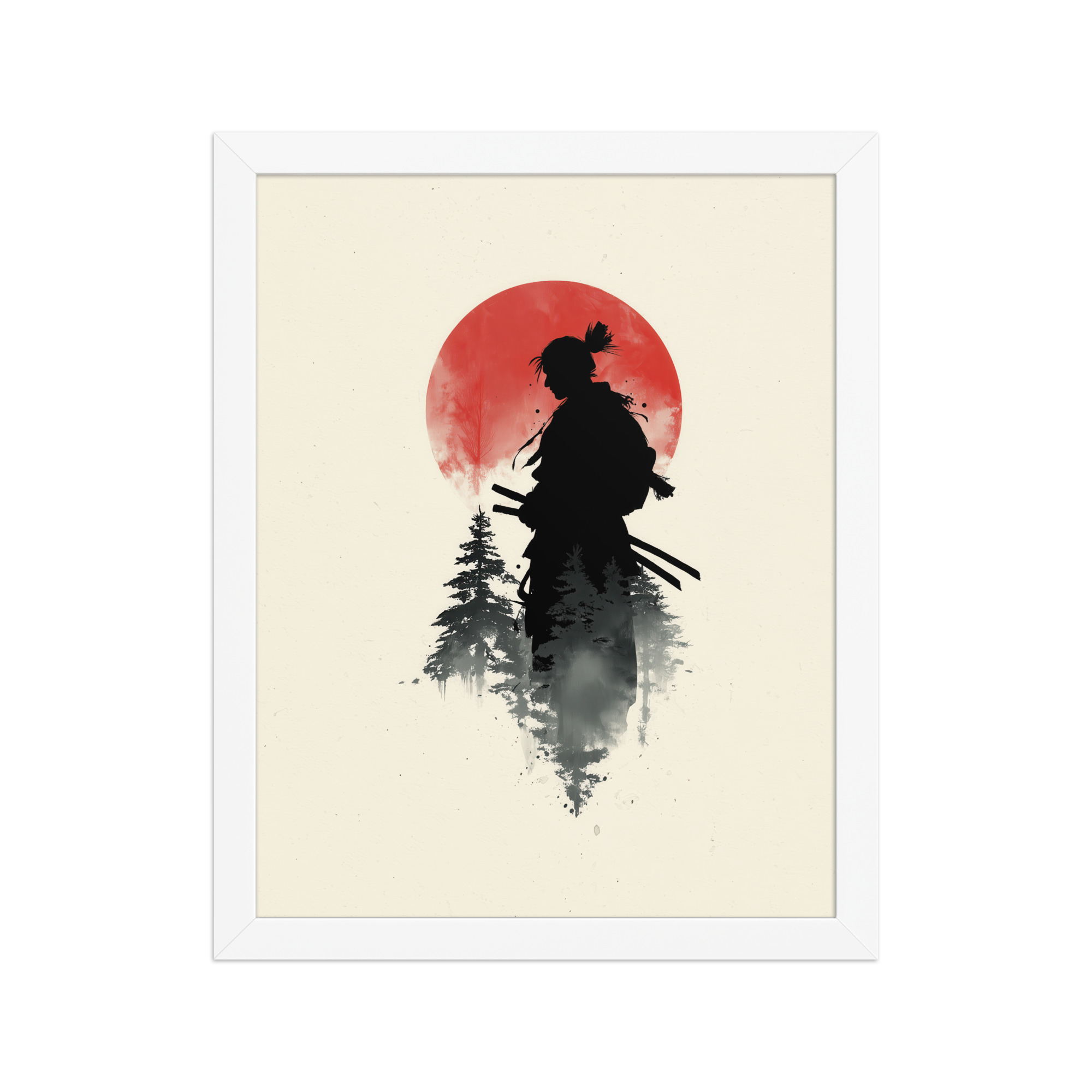 enhanced-matte-paper-framed-poster-in-white-11x14-front-68fa15d359753.jpg Silent Watch Samurai II – Minimalist Japandi Samurai Minimal Japanese Decor – Framed Poster - Image 18