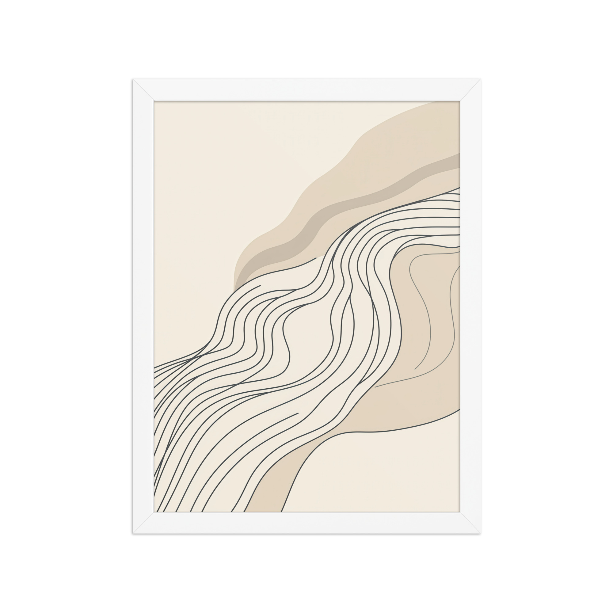 enhanced-matte-paper-framed-poster-in-white-12x16-front-68f897180858f.jpg Soft Line Flow — Minimal Warm Neutral Color Abstract Line Art — Framed Poster - Image 11