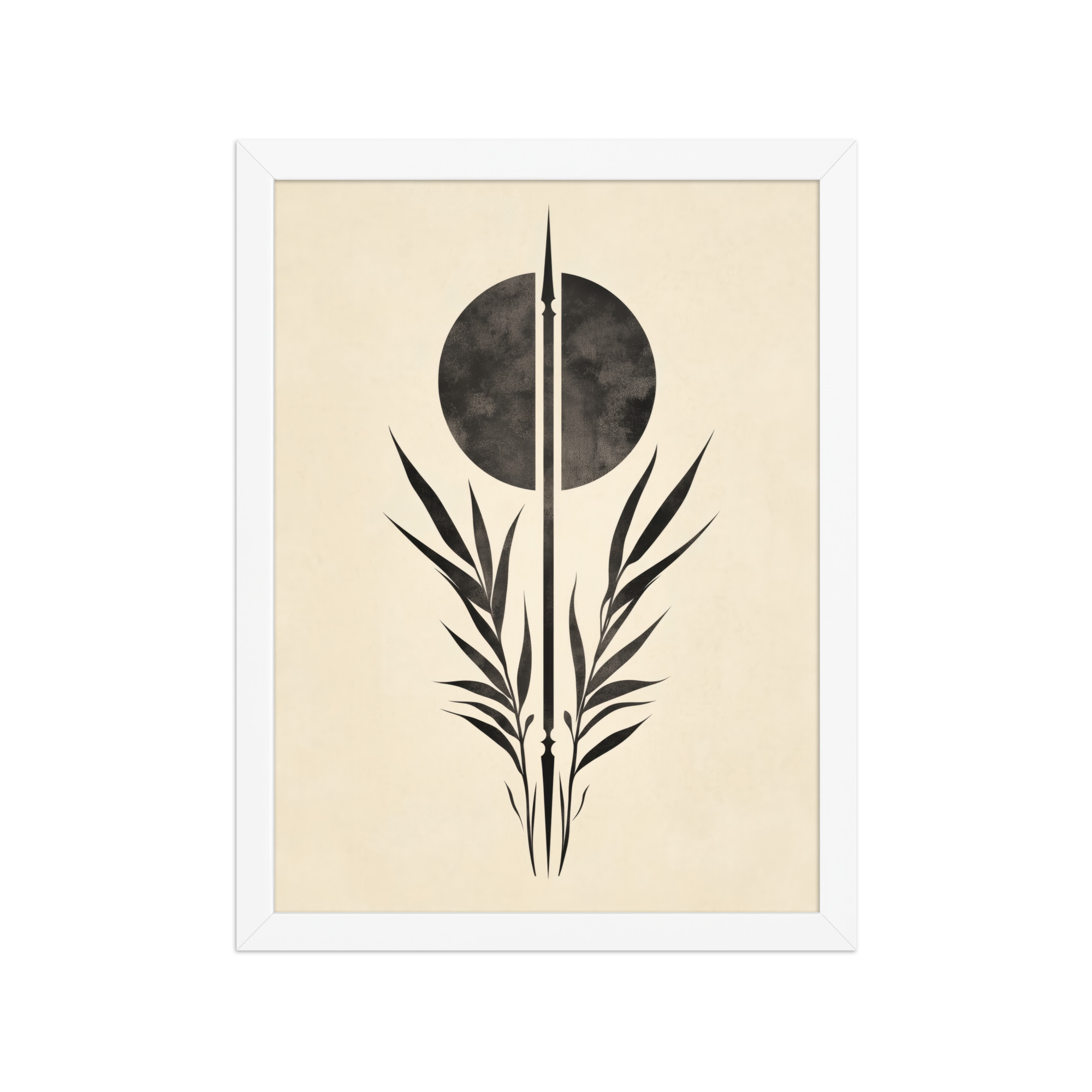 enhanced-matte-paper-framed-poster-in-white-12x16-front-68f89857c7b1c.jpg Zen Botanical Emblem — Minimal Botanical Ink Wall Art — Framed Poster - Image 14