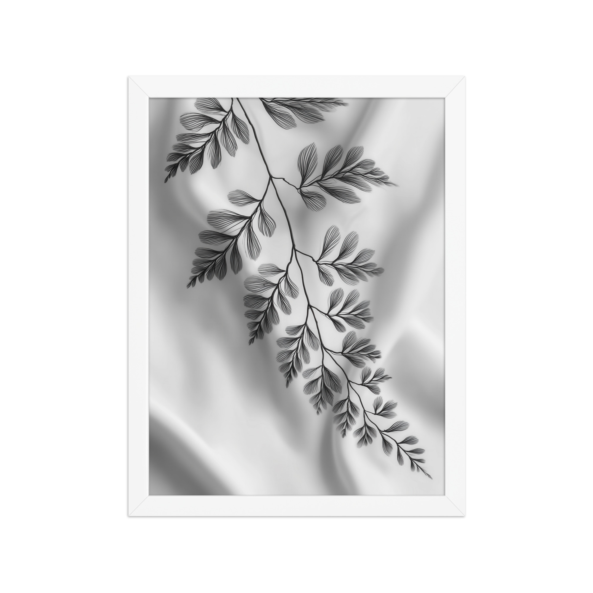 enhanced-matte-paper-framed-poster-in-white-12x16-front-68f909383e6d2.jpg Fern of Still Shadows — Botanical Ink Wall Decor — Framed Poster - Image 11