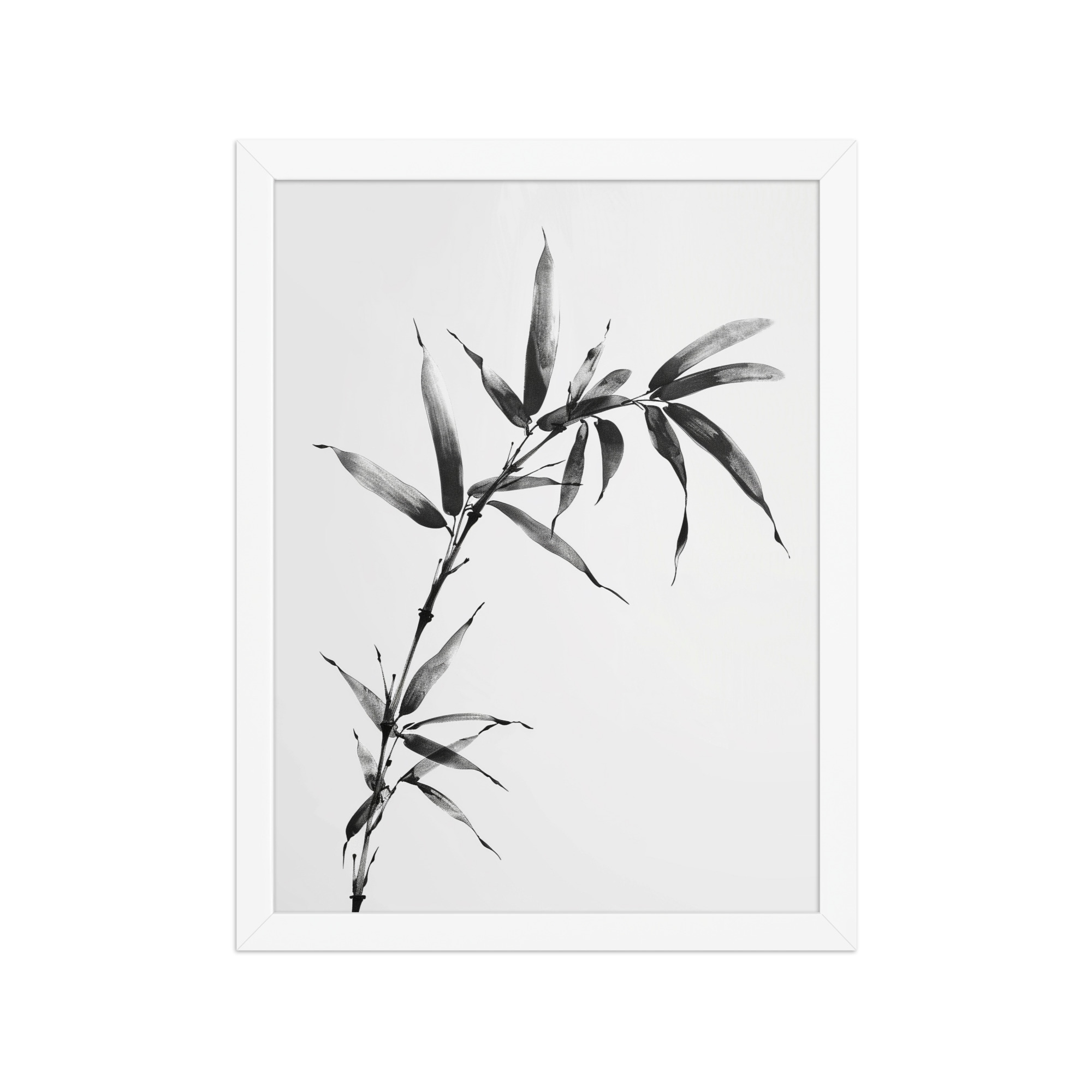 enhanced-matte-paper-framed-poster-in-white-12x16-front-68f921a999716.jpg Minimalist Bamboo — Sumi-e Black Ink Wall Art — Framed Poster - Image 15