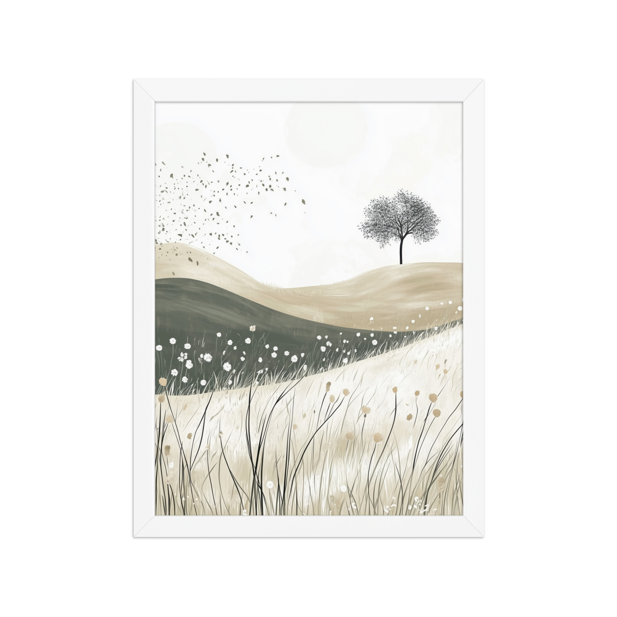 enhanced-matte-paper-framed-poster-in-white-12x16-front-68f923618959e.jpg Still Horizons — Neutral Minimalist Landscape Wall Art — Framed Poster - Image 16