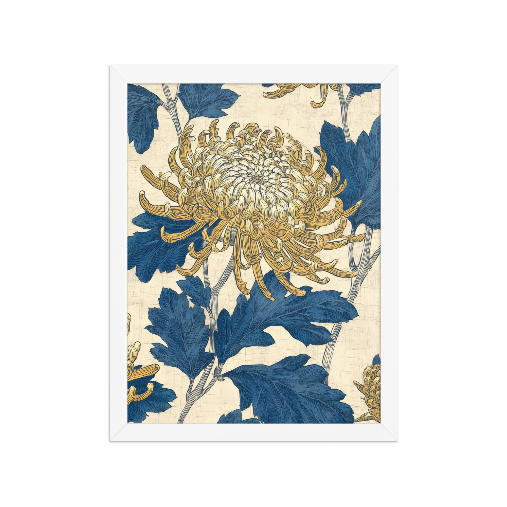enhanced-matte-paper-framed-poster-in-white-12x16-front-68f9c2d91505b.jpg Chrysanthemum Pattern — Botanical Wall Art — Framed Poster - Image 17