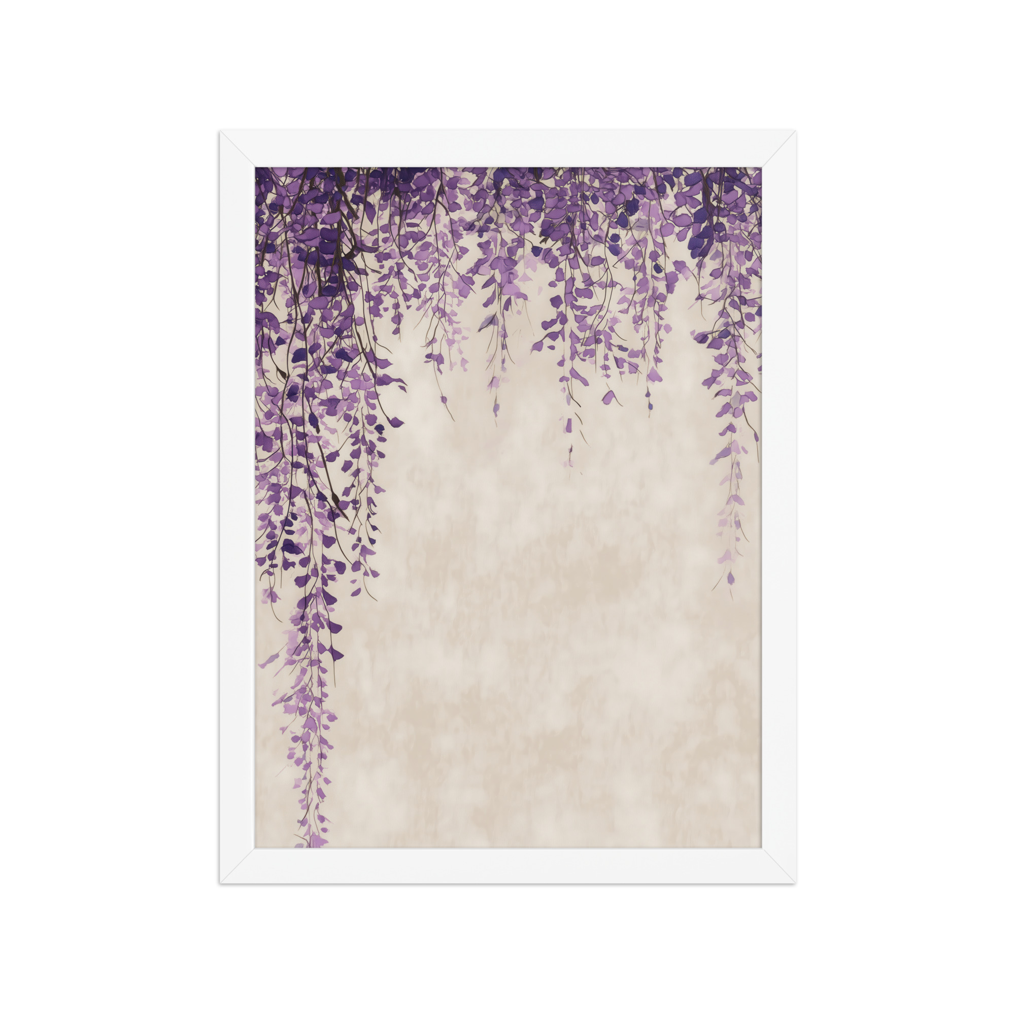 enhanced-matte-paper-framed-poster-in-white-12x16-front-68f9c30dbac4e.jpg Wisteria Cascade — Japandi Hanging Floral Wall Decor — Framed Poster - Image 16
