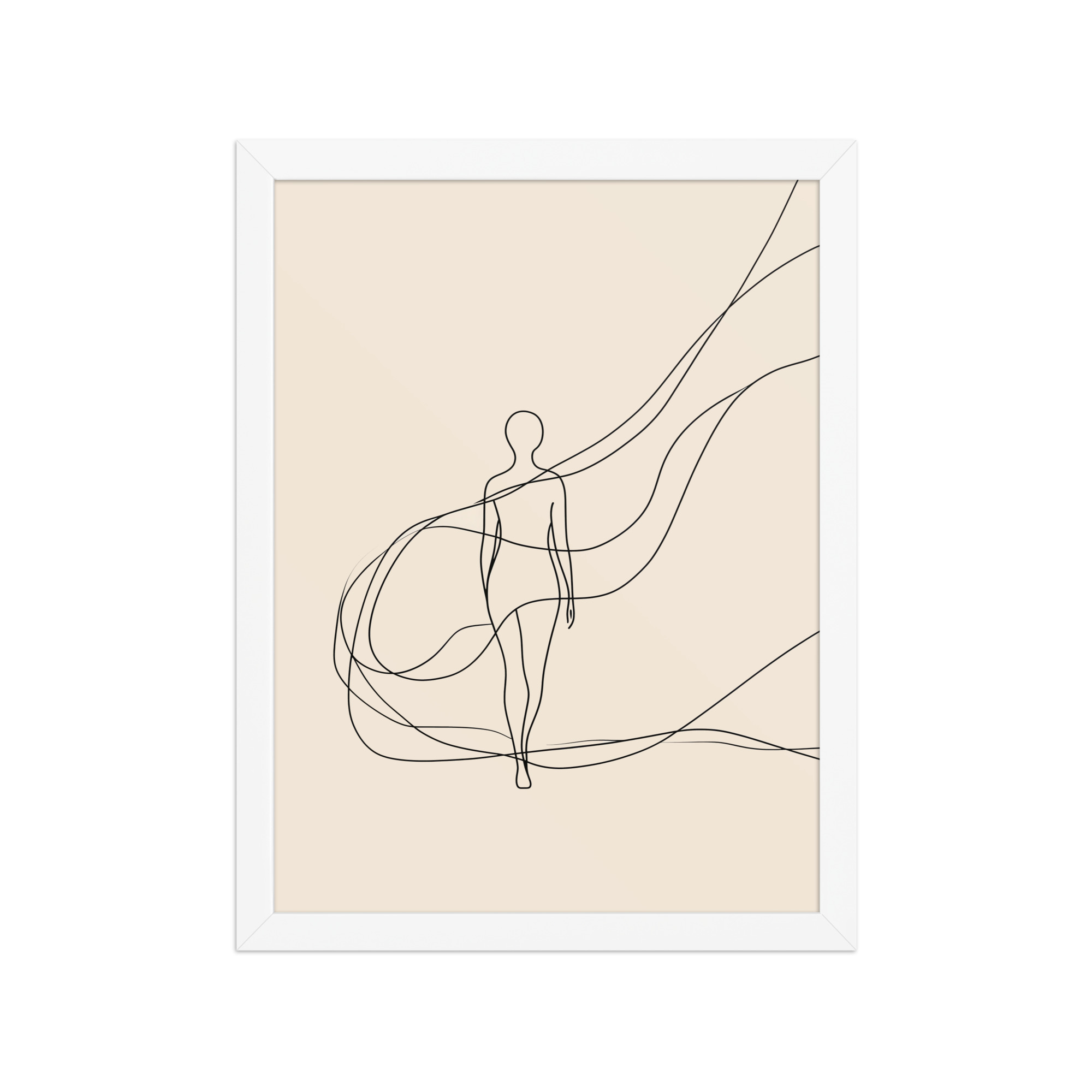 enhanced-matte-paper-framed-poster-in-white-12x16-front-68f9c6918ab5d.jpg Graceful Flow — Minimalist Single-Line Figure Wall Art — Framed Poster - Image 13