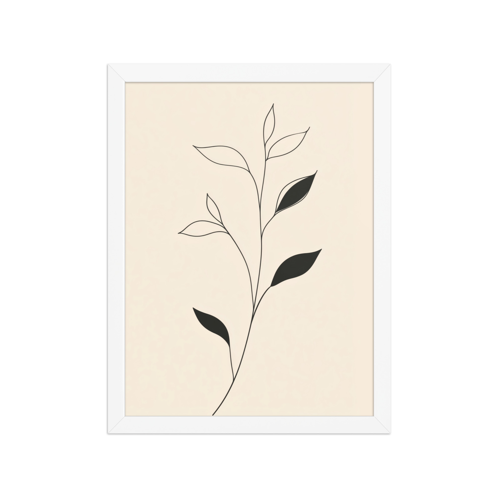enhanced-matte-paper-framed-poster-in-white-12x16-front-68f9c6992bec5.jpg Contrast in Nature — Minimalist Botanical Line Art — Framed Poster - Image 16