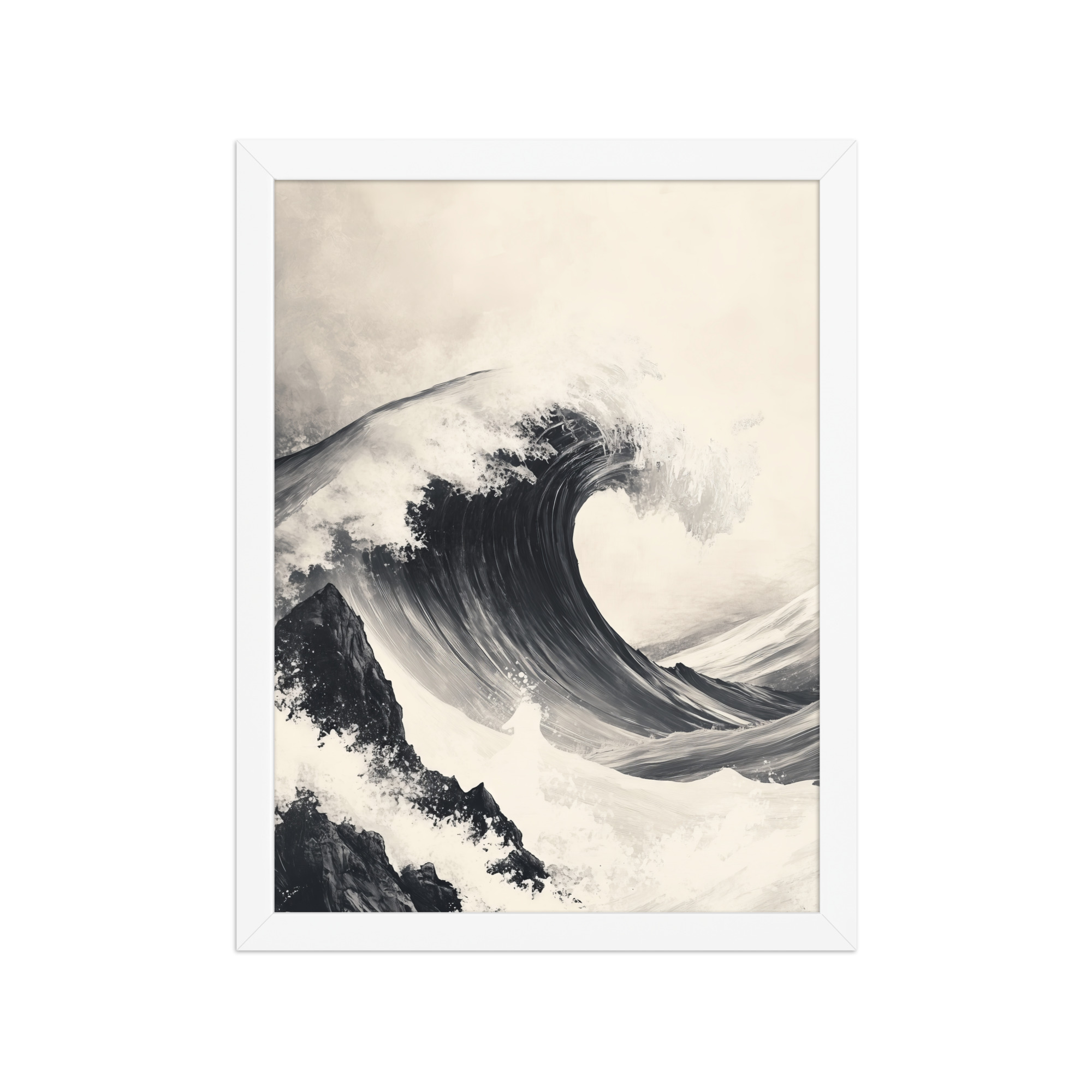 enhanced-matte-paper-framed-poster-in-white-12x16-front-68f9cd956f67c.jpg Tidal Harmony — Japanese Wave Minimal Seascape Wall Art — Framed Poster - Image 16