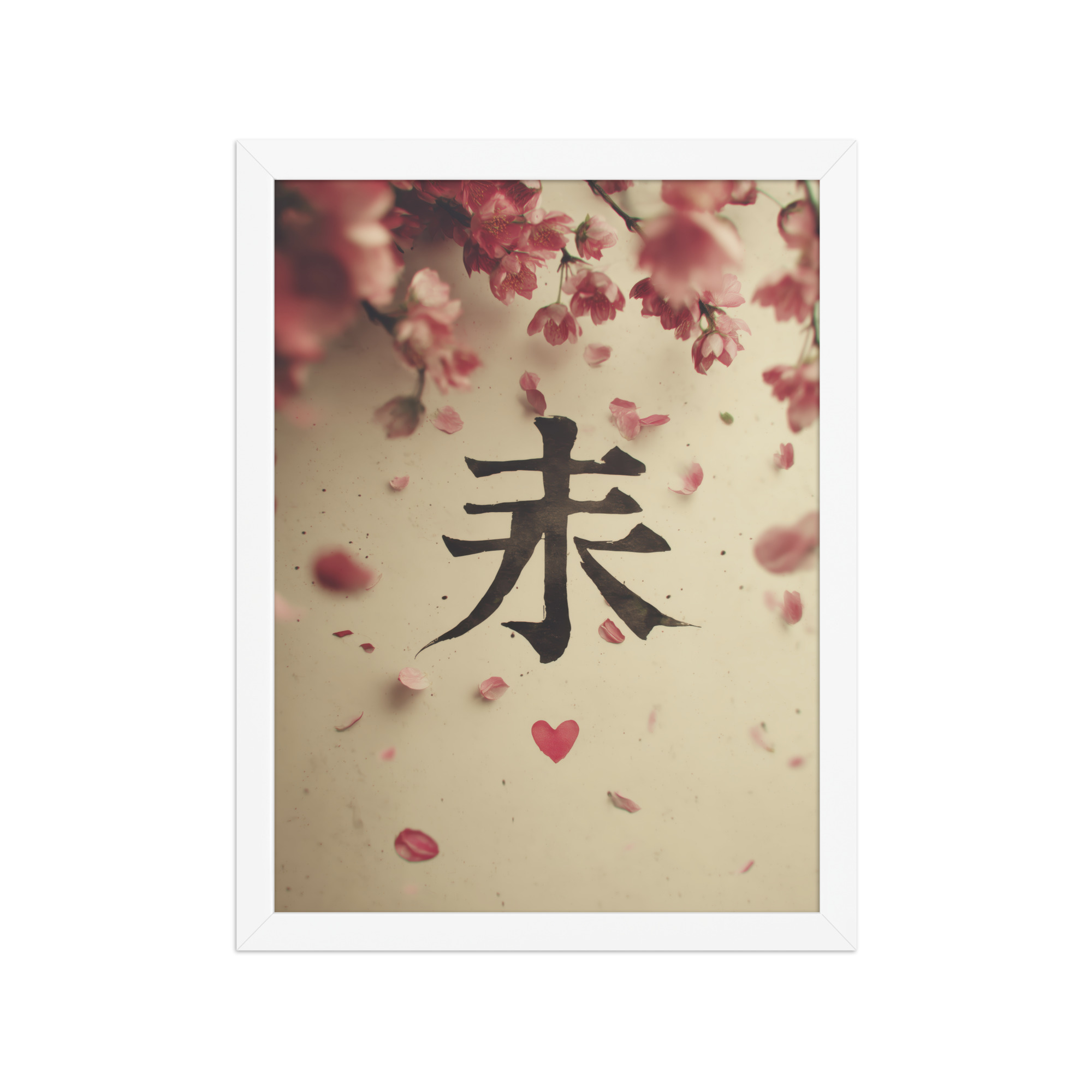 enhanced-matte-paper-framed-poster-in-white-12x16-front-68f9d29a6564d.jpg Sakura Love — Cherry Blossom, Japanese Calligraphy Wall Decor — Framed Poster - Image 19
