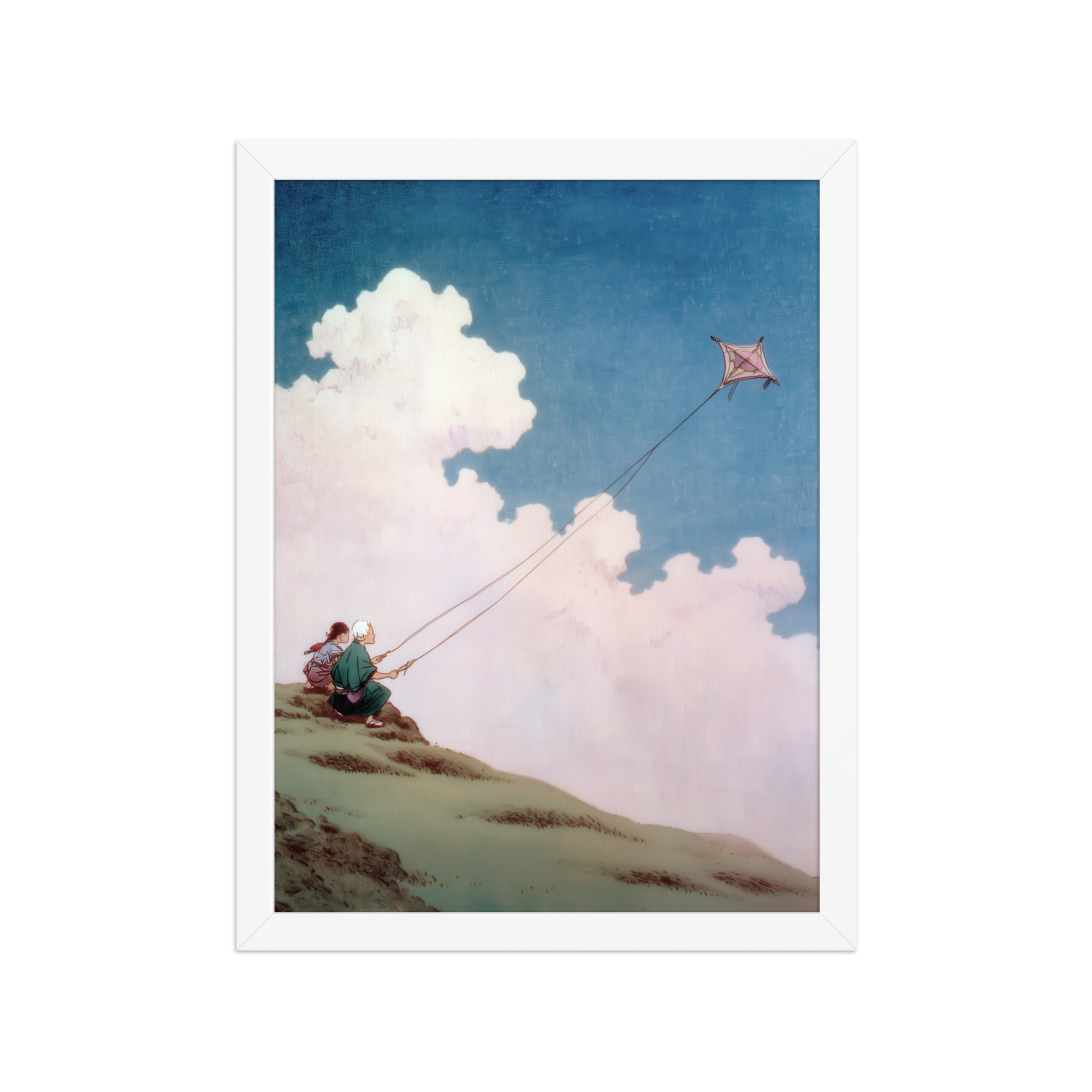 enhanced-matte-paper-framed-poster-in-white-12x16-front-68f9f68a52769.jpg Flying Lessons in the Sky – Ukiyo-e Wall Art Print – Framed Poster - Image 13