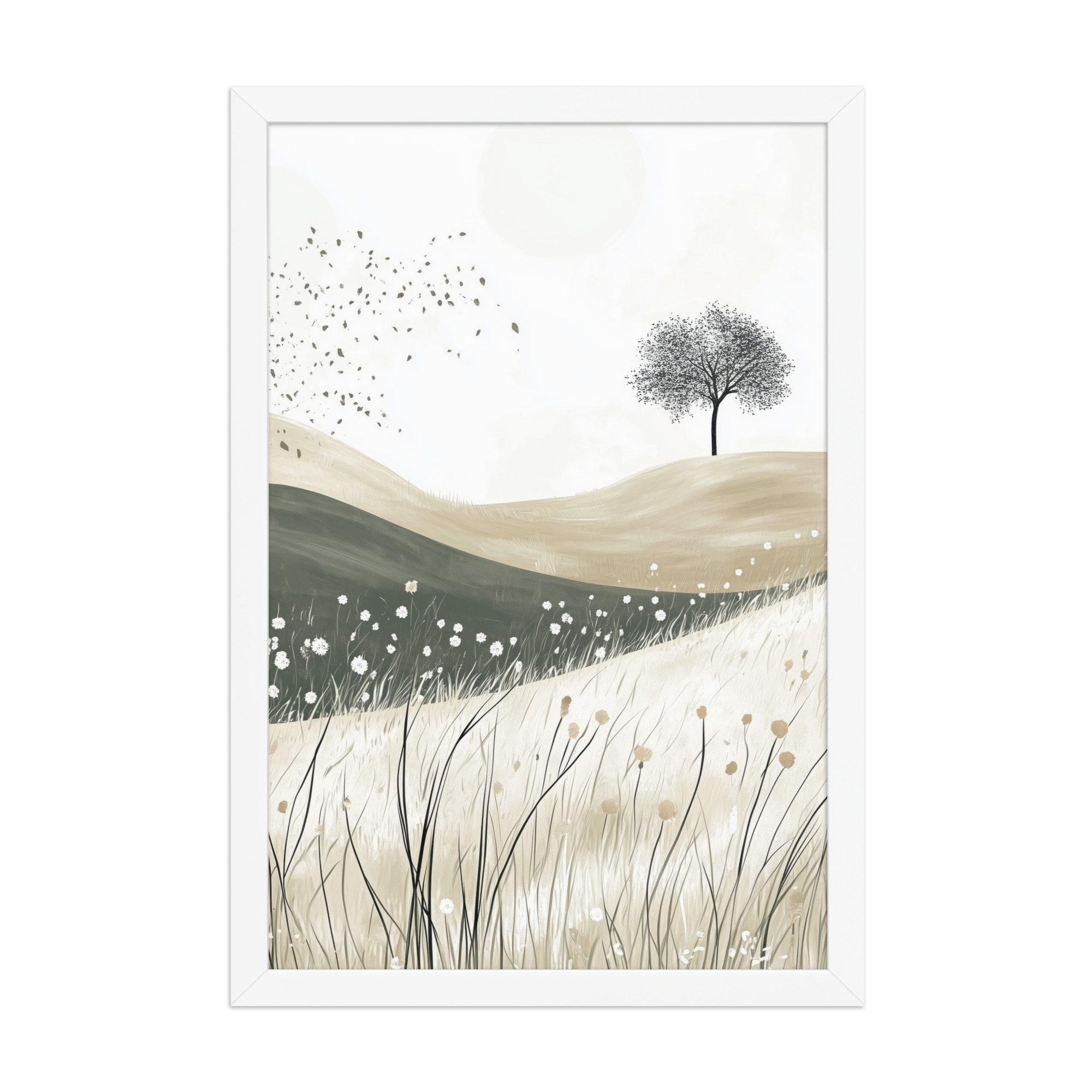 enhanced-matte-paper-framed-poster-in-white-12x18-front-68f9236189697.jpg Still Horizons — Neutral Minimalist Landscape Wall Art — Framed Poster - Image 17