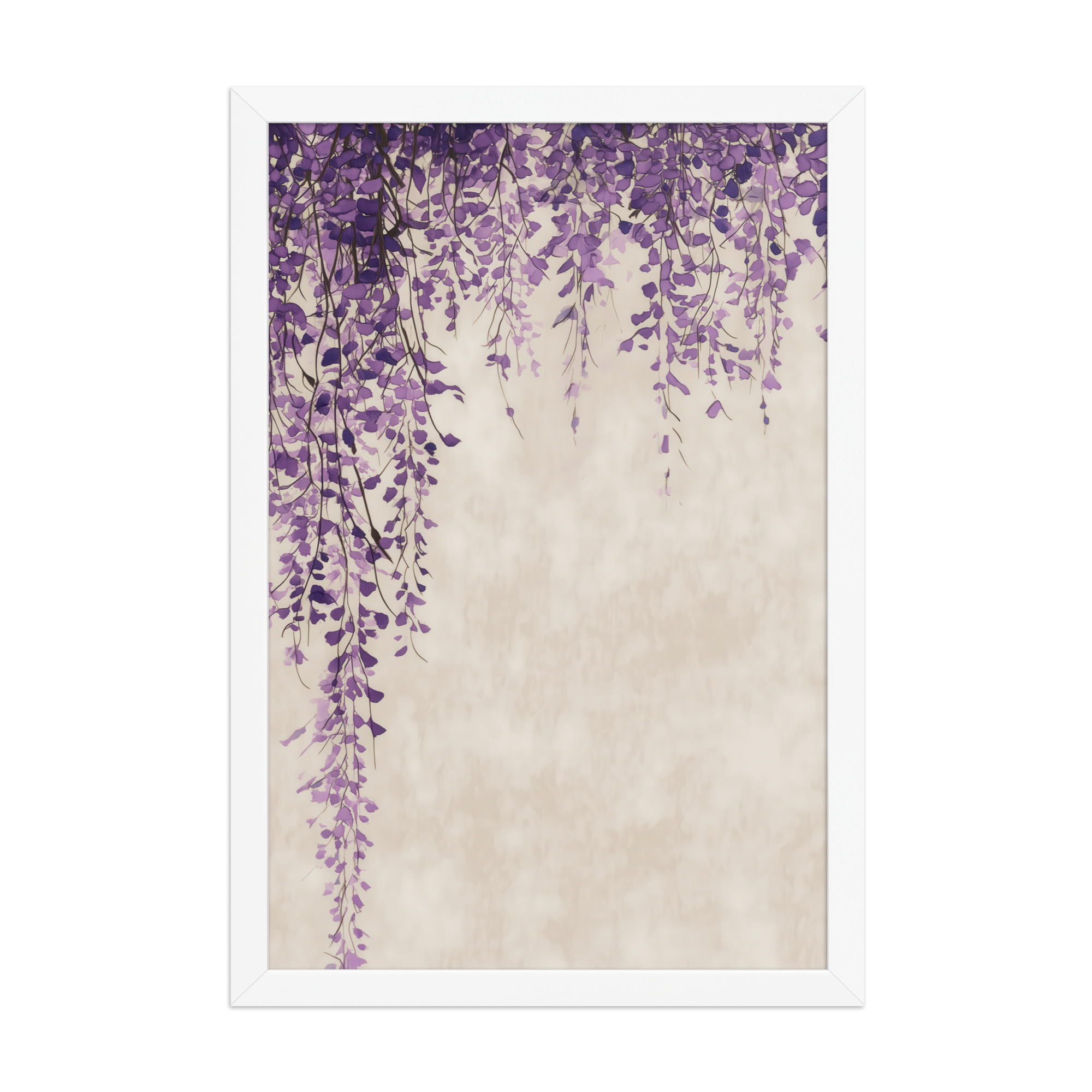 enhanced-matte-paper-framed-poster-in-white-12x18-front-68f9c30dbad27.jpg Wisteria Cascade — Japandi Hanging Floral Wall Decor — Framed Poster - Image 17