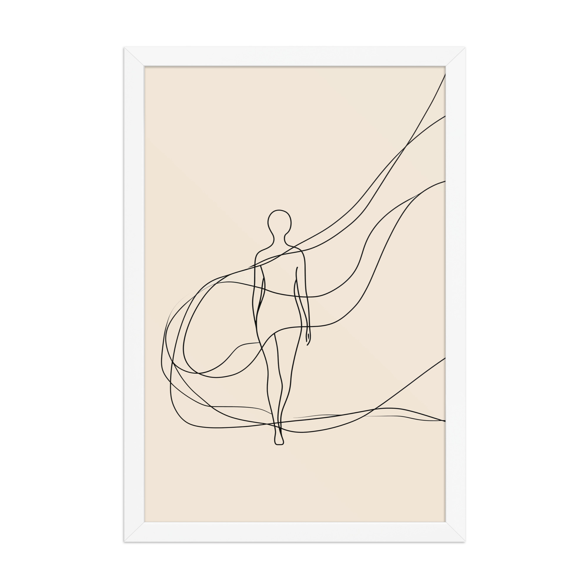enhanced-matte-paper-framed-poster-in-white-12x18-front-68f9c6918abe0.jpg Graceful Flow — Minimalist Single-Line Figure Wall Art — Framed Poster - Image 14