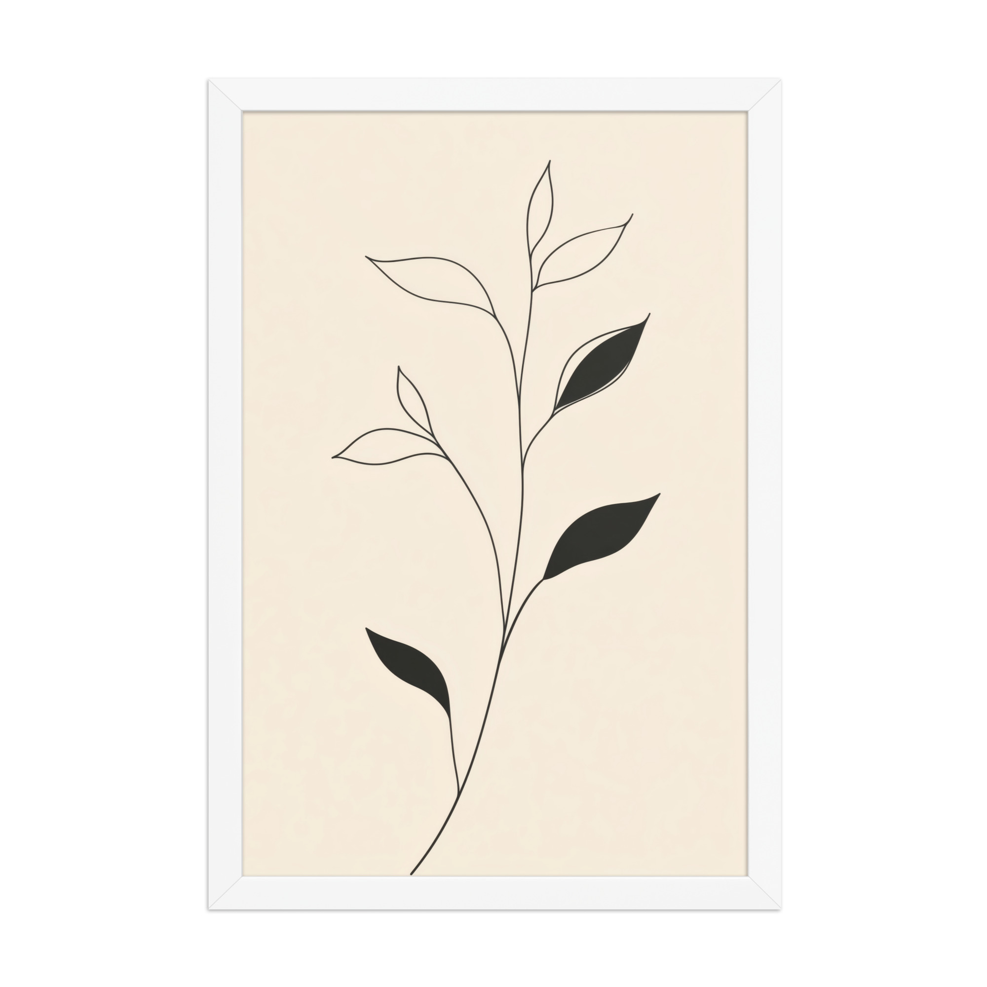 enhanced-matte-paper-framed-poster-in-white-12x18-front-68f9c6992bfd2.jpg Contrast in Nature — Minimalist Botanical Line Art — Framed Poster - Image 17