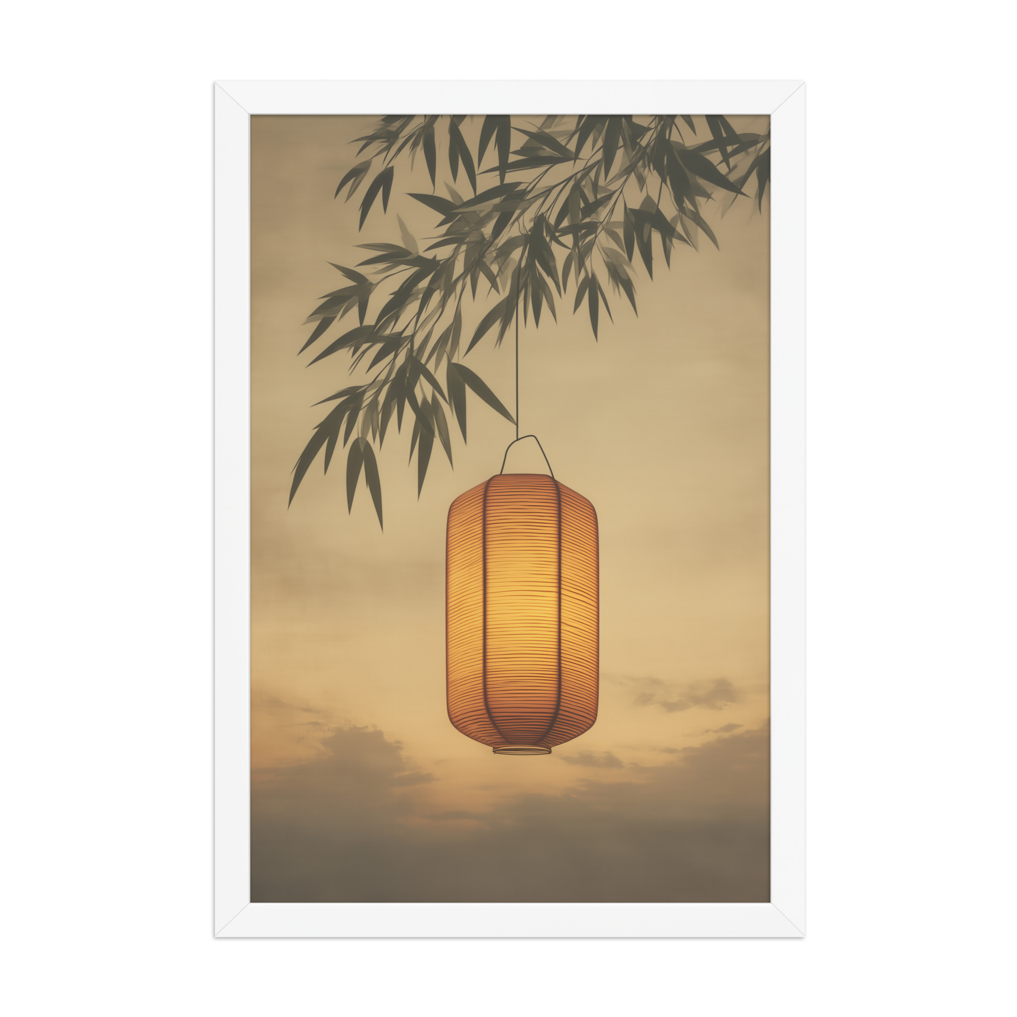 enhanced-matte-paper-framed-poster-in-white-12x18-front-68f9cb4c47743.jpg Lantern Glow — Japanese Lantern Minimal Wall Decor — Framed Poster - Image 17