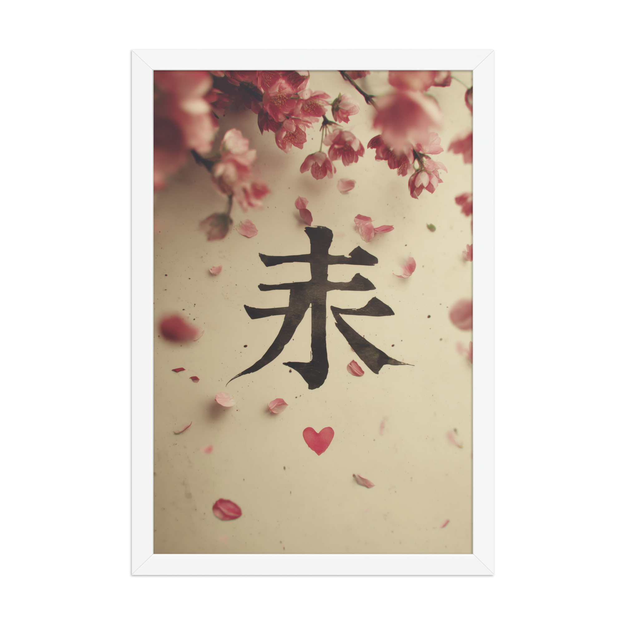 enhanced-matte-paper-framed-poster-in-white-12x18-front-68f9d29a656d3.jpg Sakura Love — Cherry Blossom, Japanese Calligraphy Wall Decor — Framed Poster - Image 20