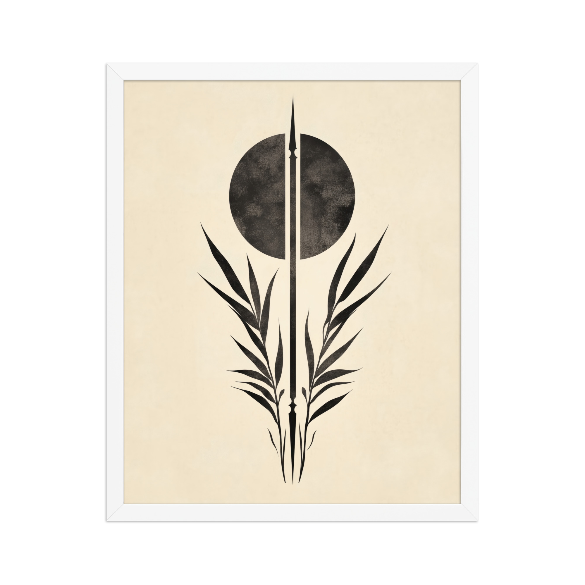 enhanced-matte-paper-framed-poster-in-white-16x20-front-68f89857c7ba8.jpg Zen Botanical Emblem — Minimal Botanical Ink Wall Art — Framed Poster - Image 15