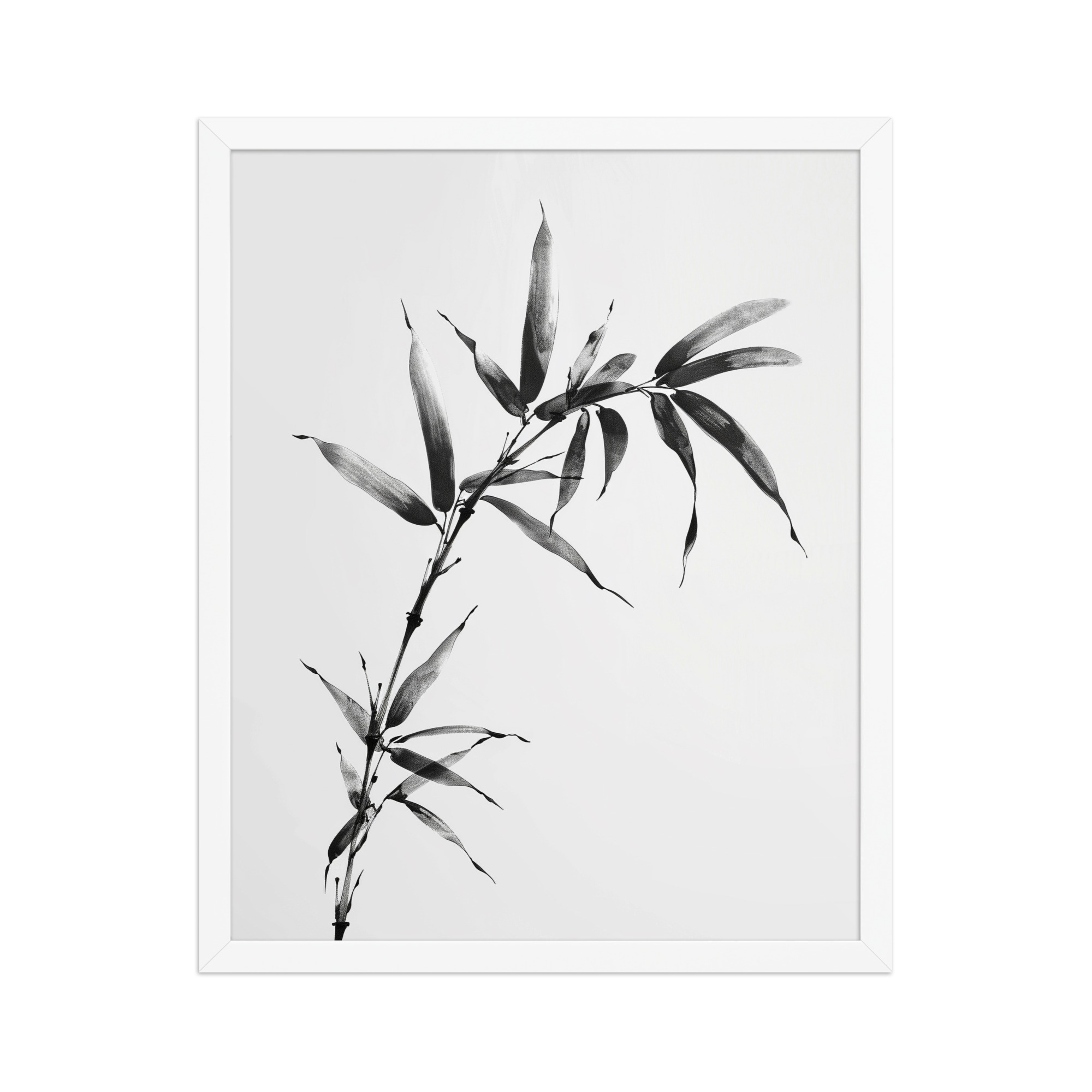 enhanced-matte-paper-framed-poster-in-white-16x20-front-68f921a9997b1.jpg Minimalist Bamboo — Sumi-e Black Ink Wall Art — Framed Poster - Image 16