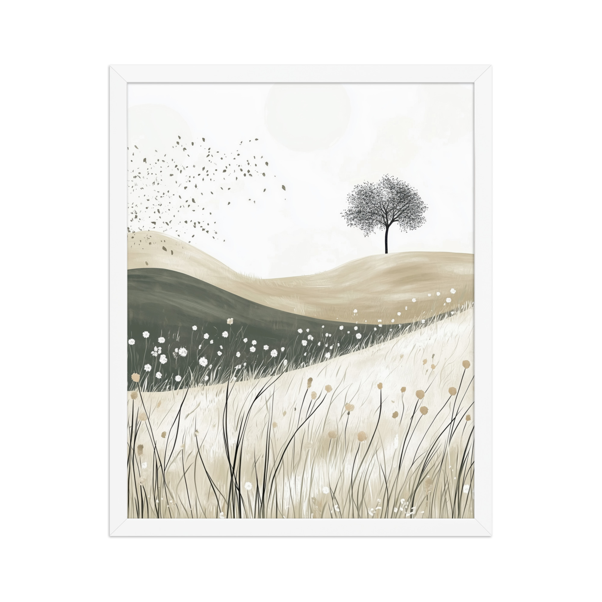 enhanced-matte-paper-framed-poster-in-white-16x20-front-68f923618978c.jpg Still Horizons — Neutral Minimalist Landscape Wall Art — Framed Poster - Image 18