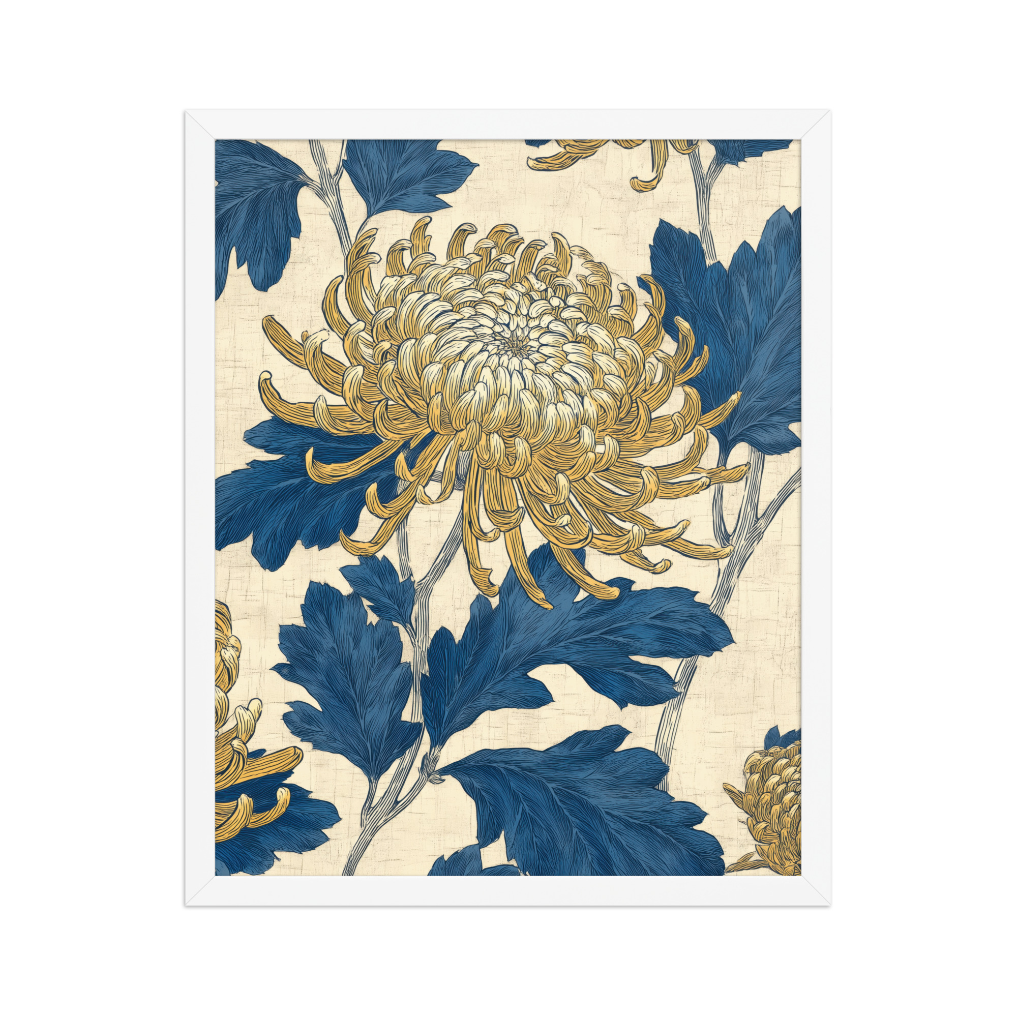 enhanced-matte-paper-framed-poster-in-white-16x20-front-68f9c2d9150e7.jpg Chrysanthemum Pattern — Botanical Wall Art — Framed Poster - Image 18