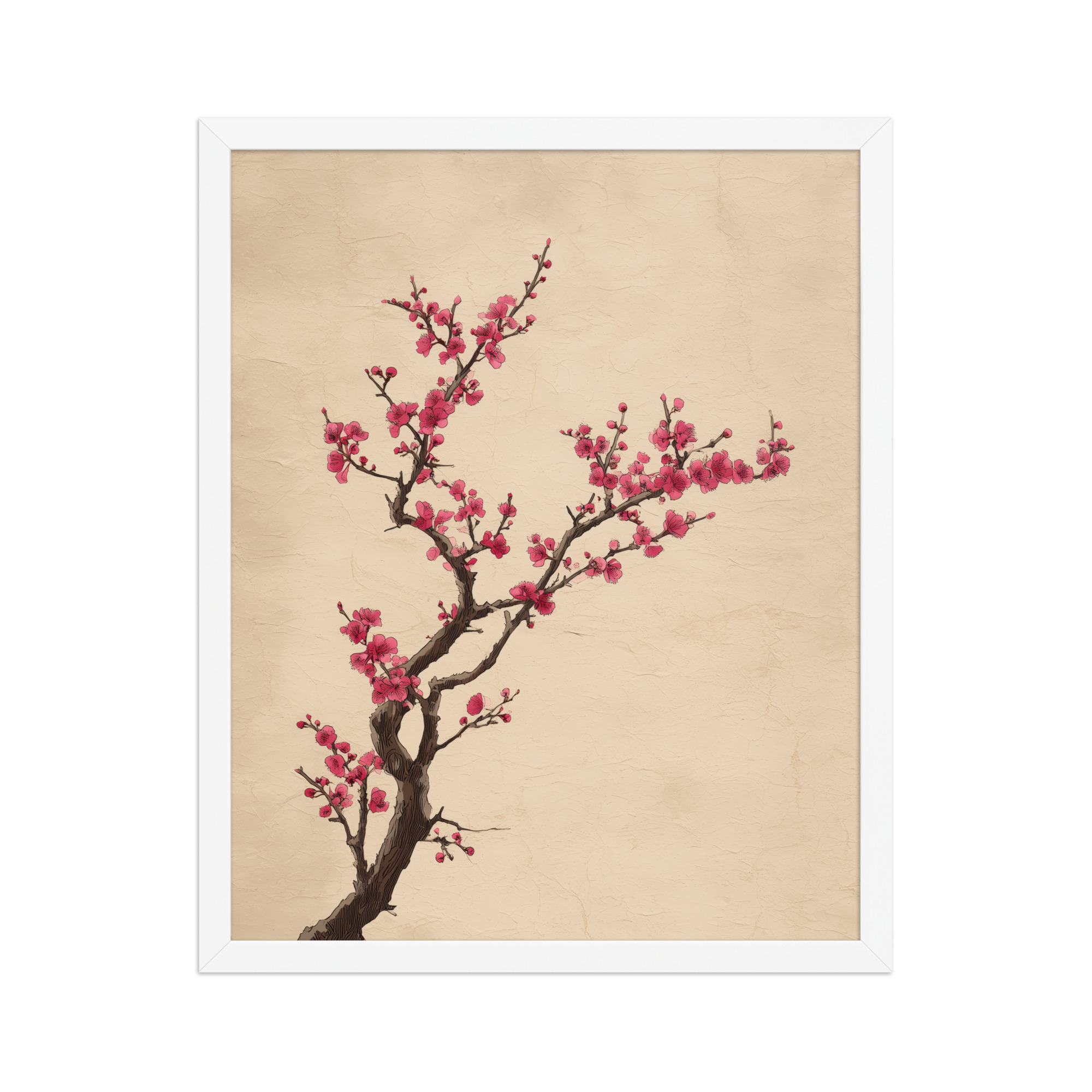 enhanced-matte-paper-framed-poster-in-white-16x20-front-68f9c4a5c5a8f.jpg Plum Blossom Branch — Japanese Ink Illustration Wall Decor — Framed Poster - Image 18