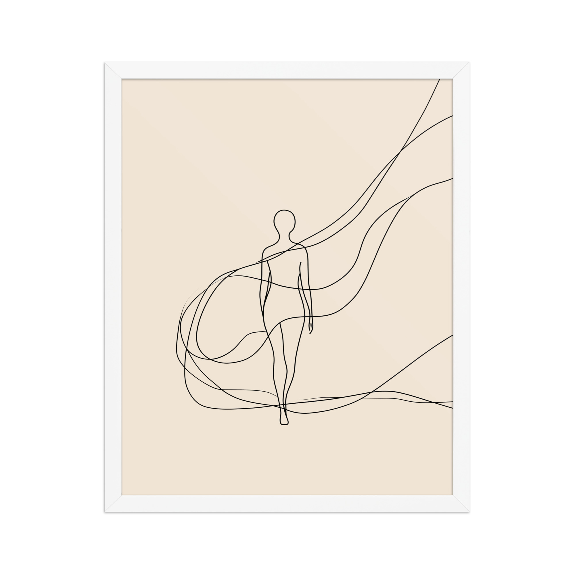 enhanced-matte-paper-framed-poster-in-white-16x20-front-68f9c6918ac64.jpg Graceful Flow — Minimalist Single-Line Figure Wall Art — Framed Poster - Image 15