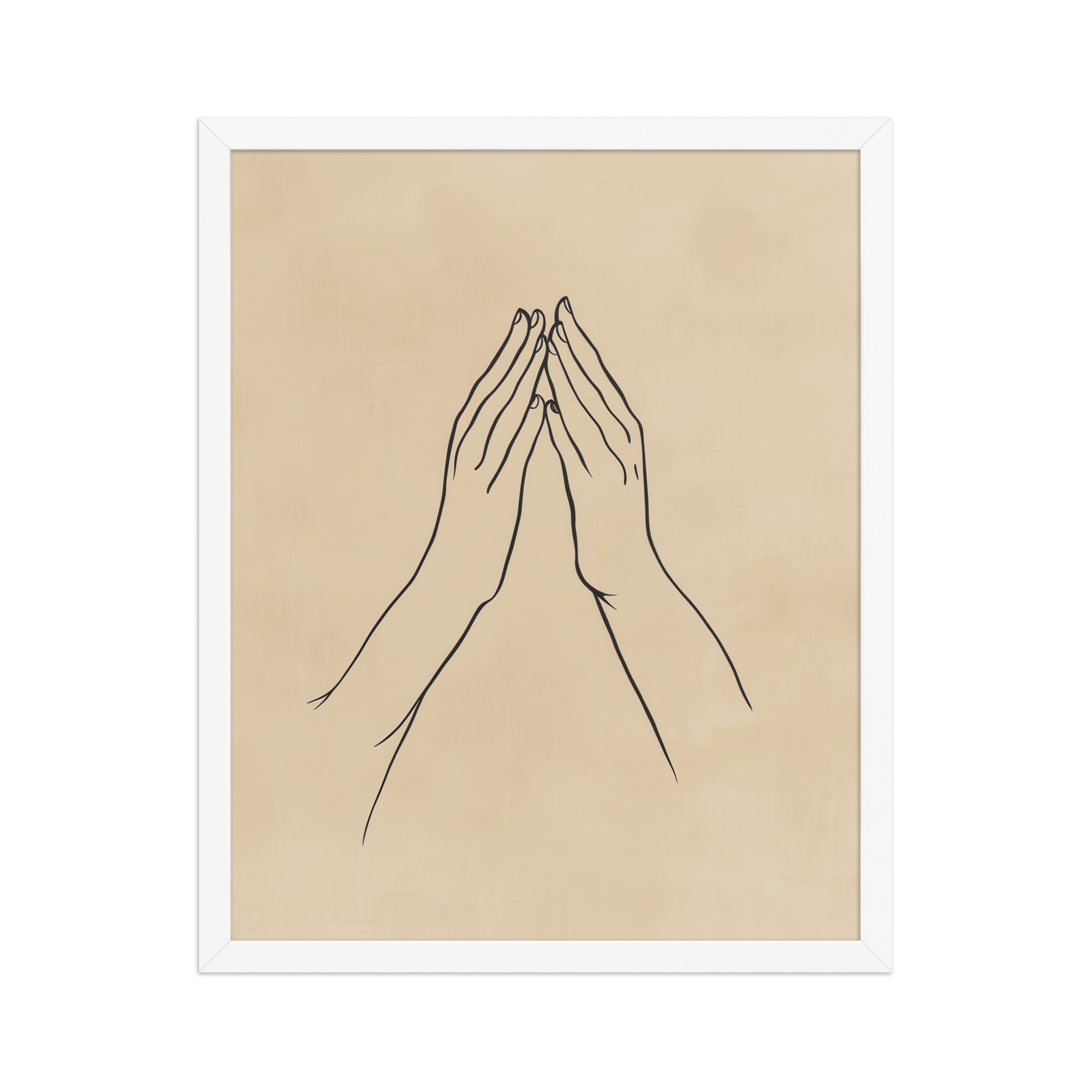 enhanced-matte-paper-framed-poster-in-white-16x20-front-68f9c77c722cf.jpg Gyan Mudra Hands — Minimal Gesture Yoga Line Wall Decor — Framed Poster - Image 18