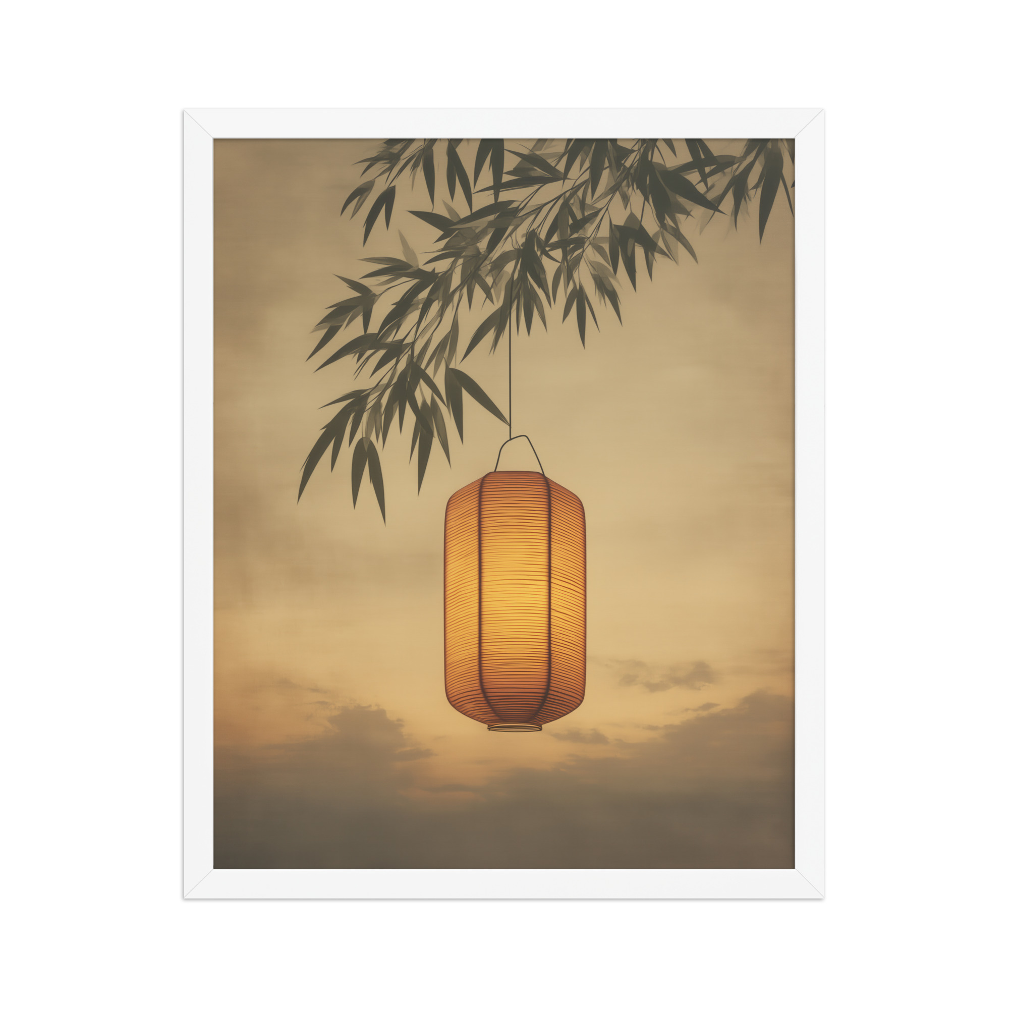 enhanced-matte-paper-framed-poster-in-white-16x20-front-68f9cb4c477cb.jpg Lantern Glow — Japanese Lantern Minimal Wall Decor — Framed Poster - Image 18