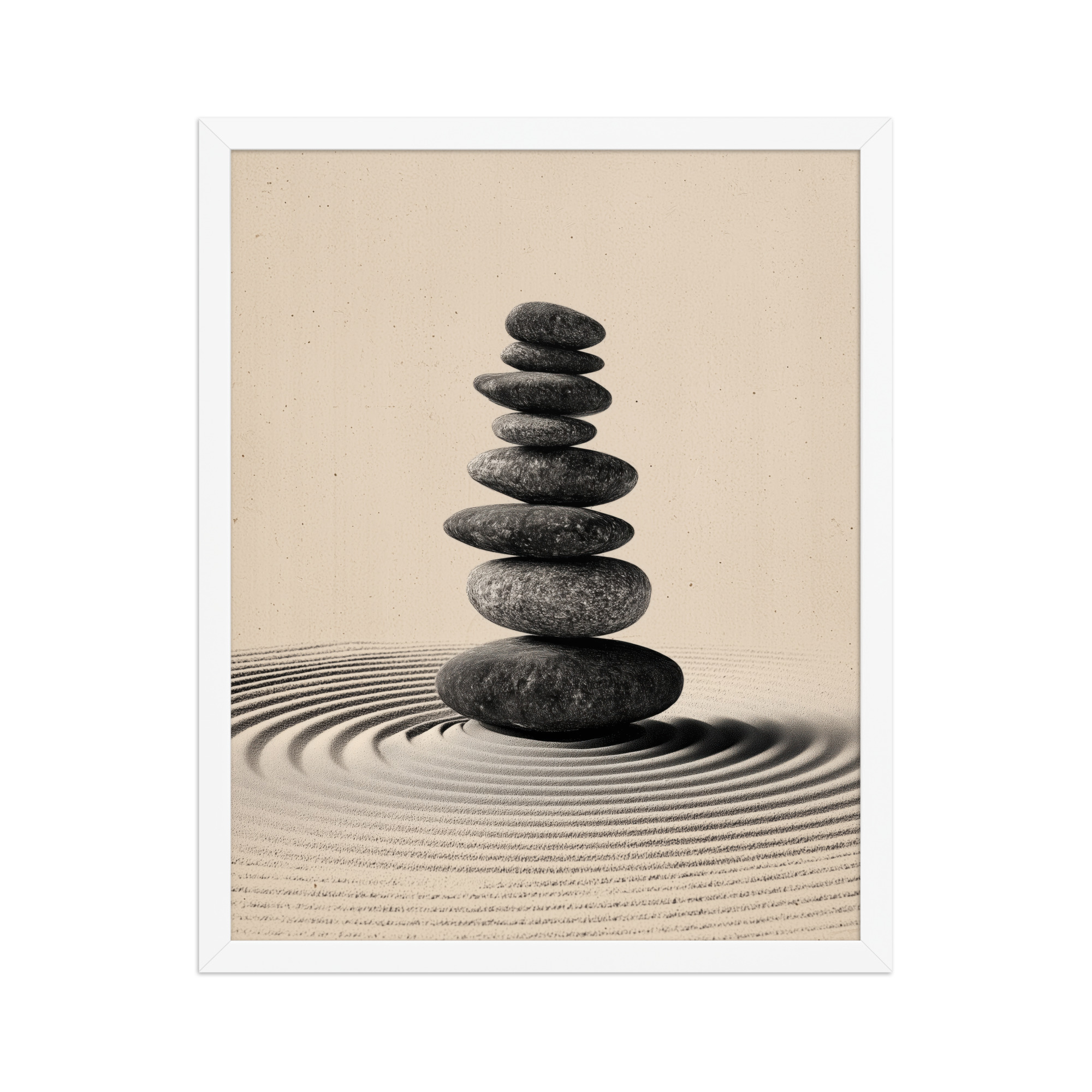 enhanced-matte-paper-framed-poster-in-white-16x20-front-68f9e460c0762.jpg Balanced Stillness – Stacked Stones I Neutral Zen Stones Wall Art – Framed Poster - Image 21