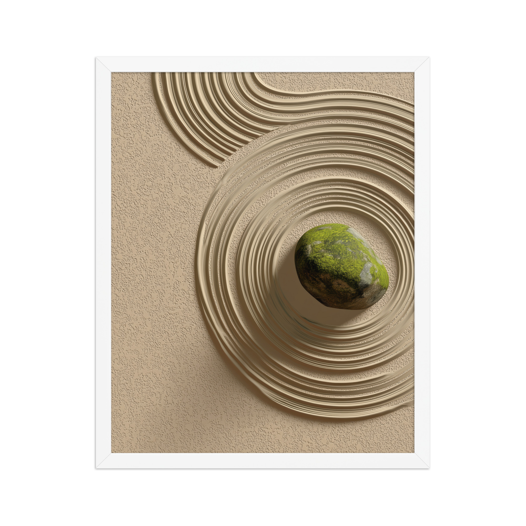 enhanced-matte-paper-framed-poster-in-white-16x20-front-68f9e5b7c7ef7.jpg Zen Garden Harmony – Moss Stone I Minimal Wall Art – Framed Poster - Image 18
