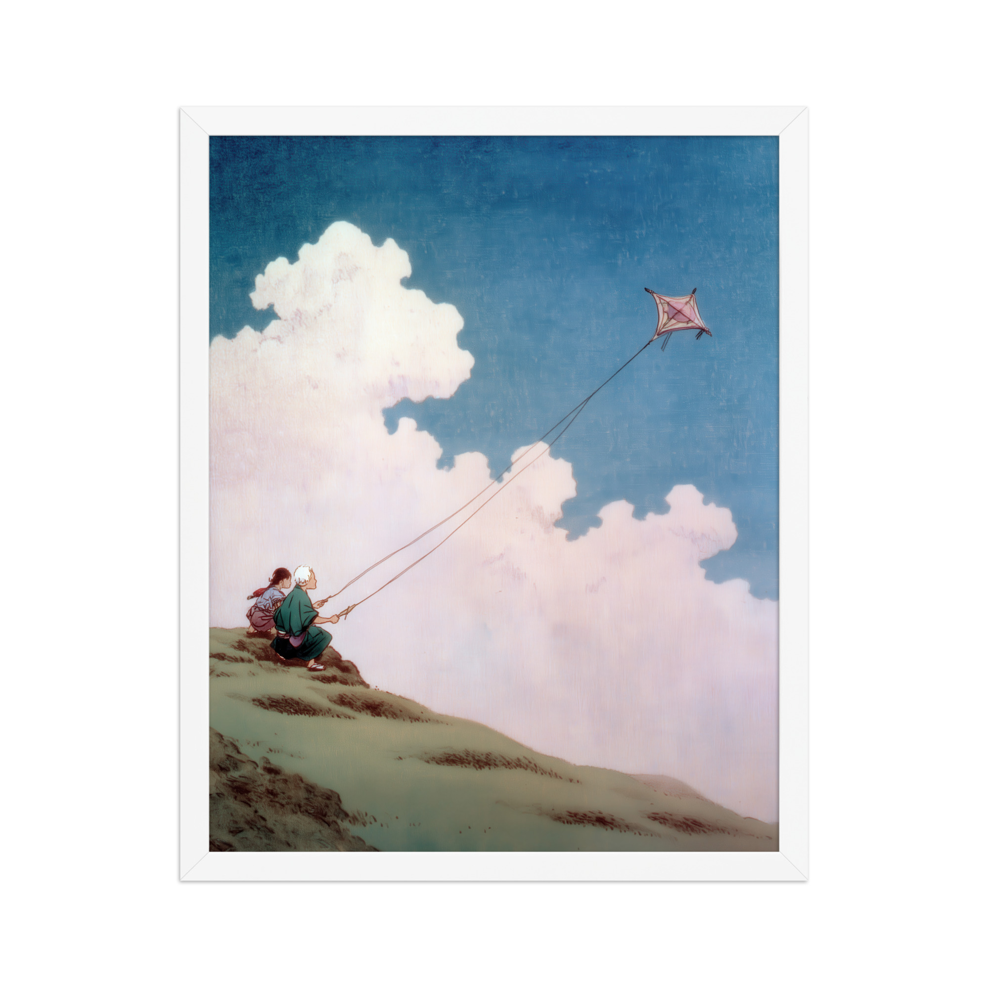 enhanced-matte-paper-framed-poster-in-white-16x20-front-68f9f68a52887.jpg Flying Lessons in the Sky – Ukiyo-e Wall Art Print – Framed Poster - Image 14