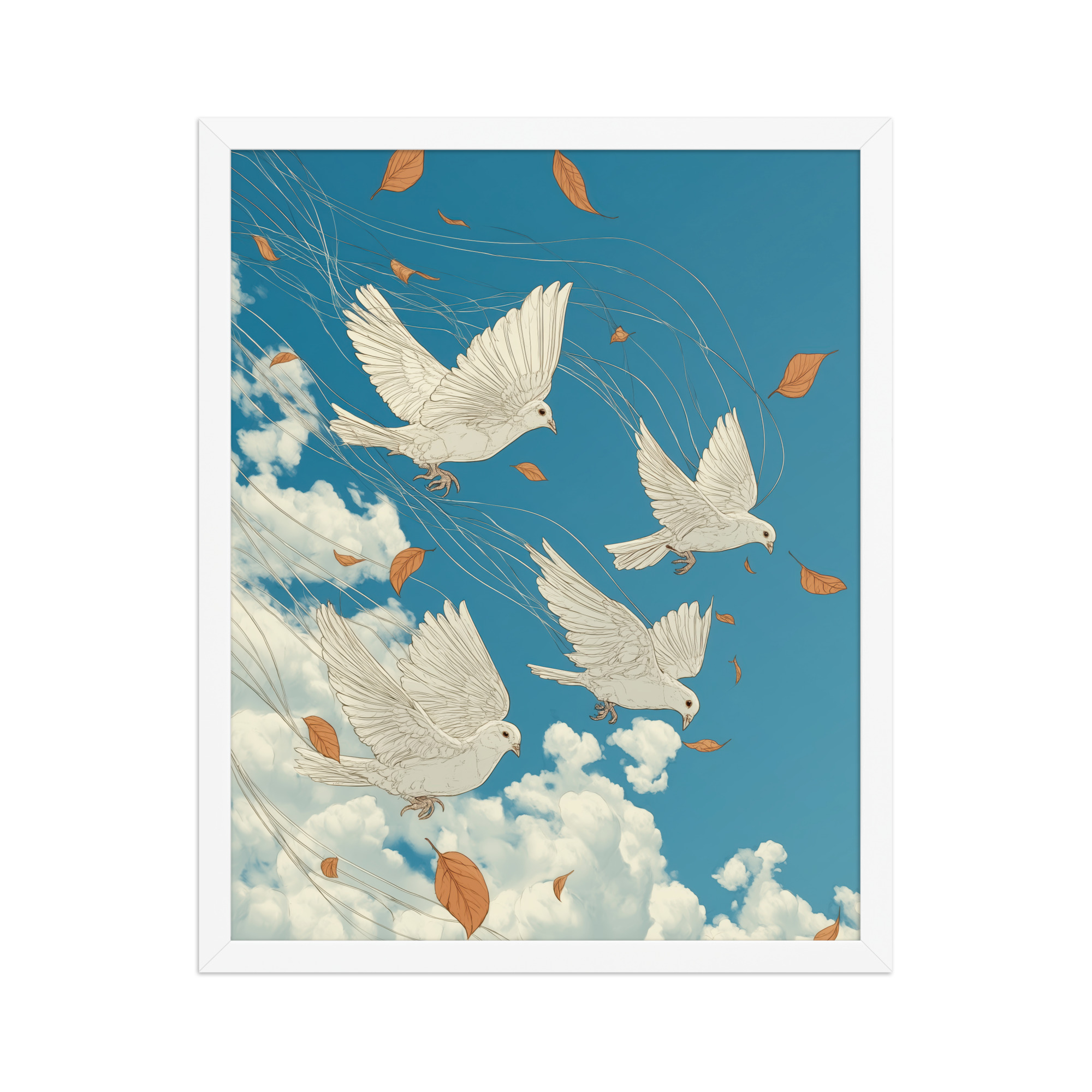 enhanced-matte-paper-framed-poster-in-white-16x20-front-68f9f7504ed7d.jpg White Doves in Wind (Hokusai) – Autumn Leaves in Flight Ukiyo-e Wall Decor – Framed Poster - Image 15